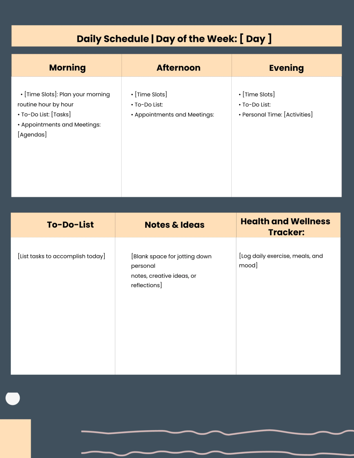 Free Personal Planner Template to Edit Online