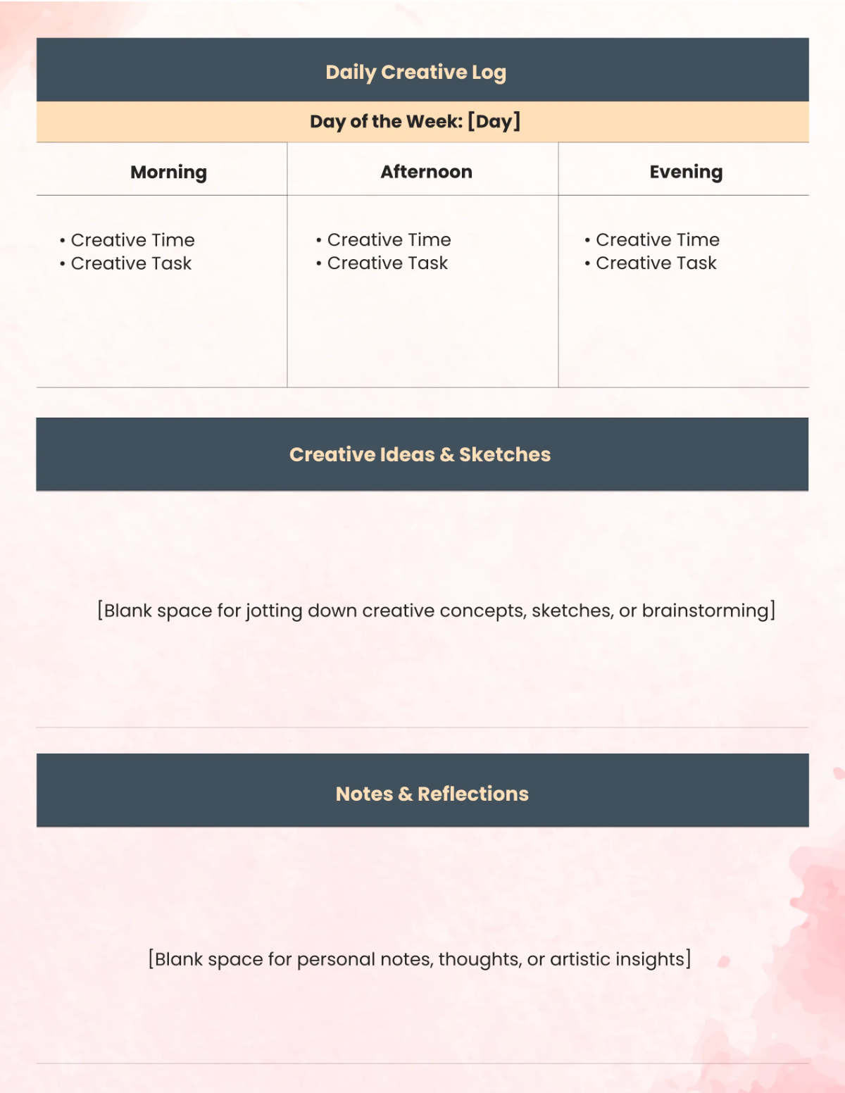Free Creative Planner Template to Edit Online