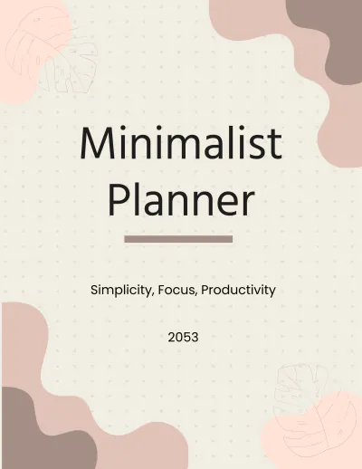Free Minimalist Planner Template to Edit Online
