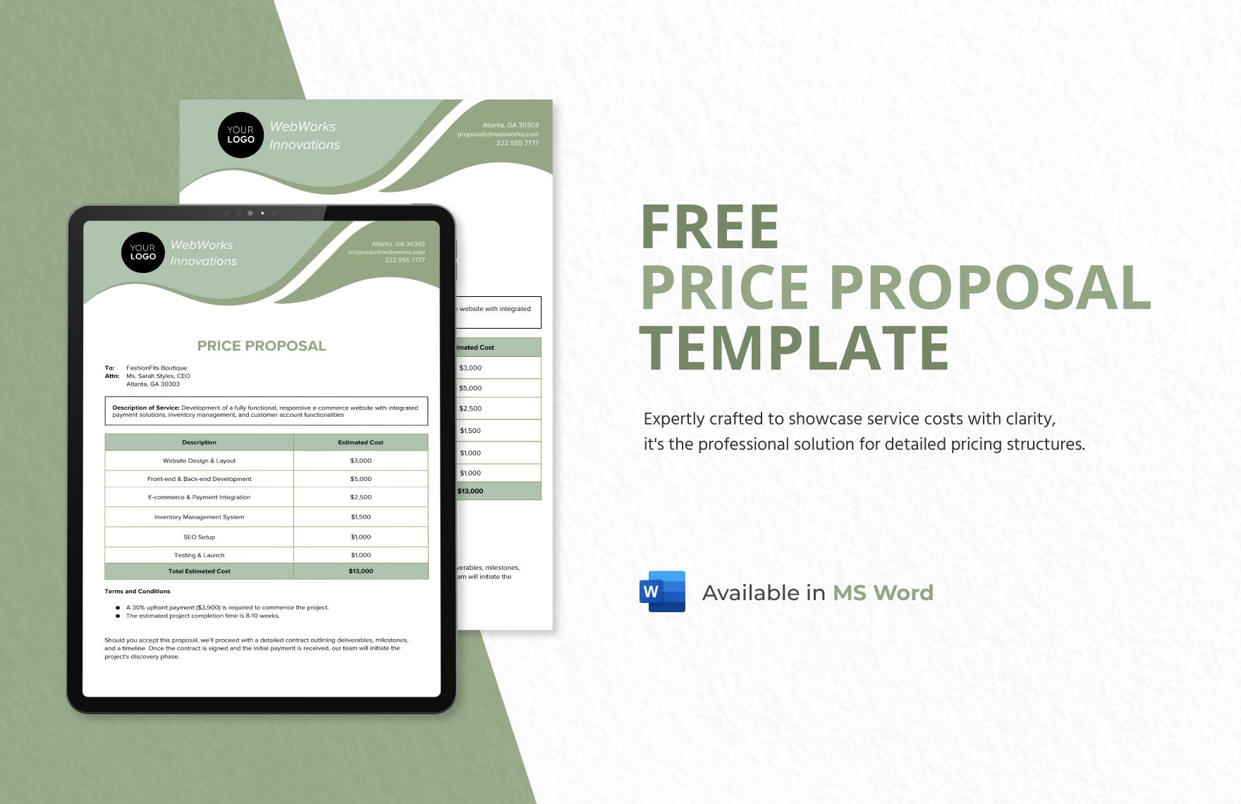 Free Price Proposal Template