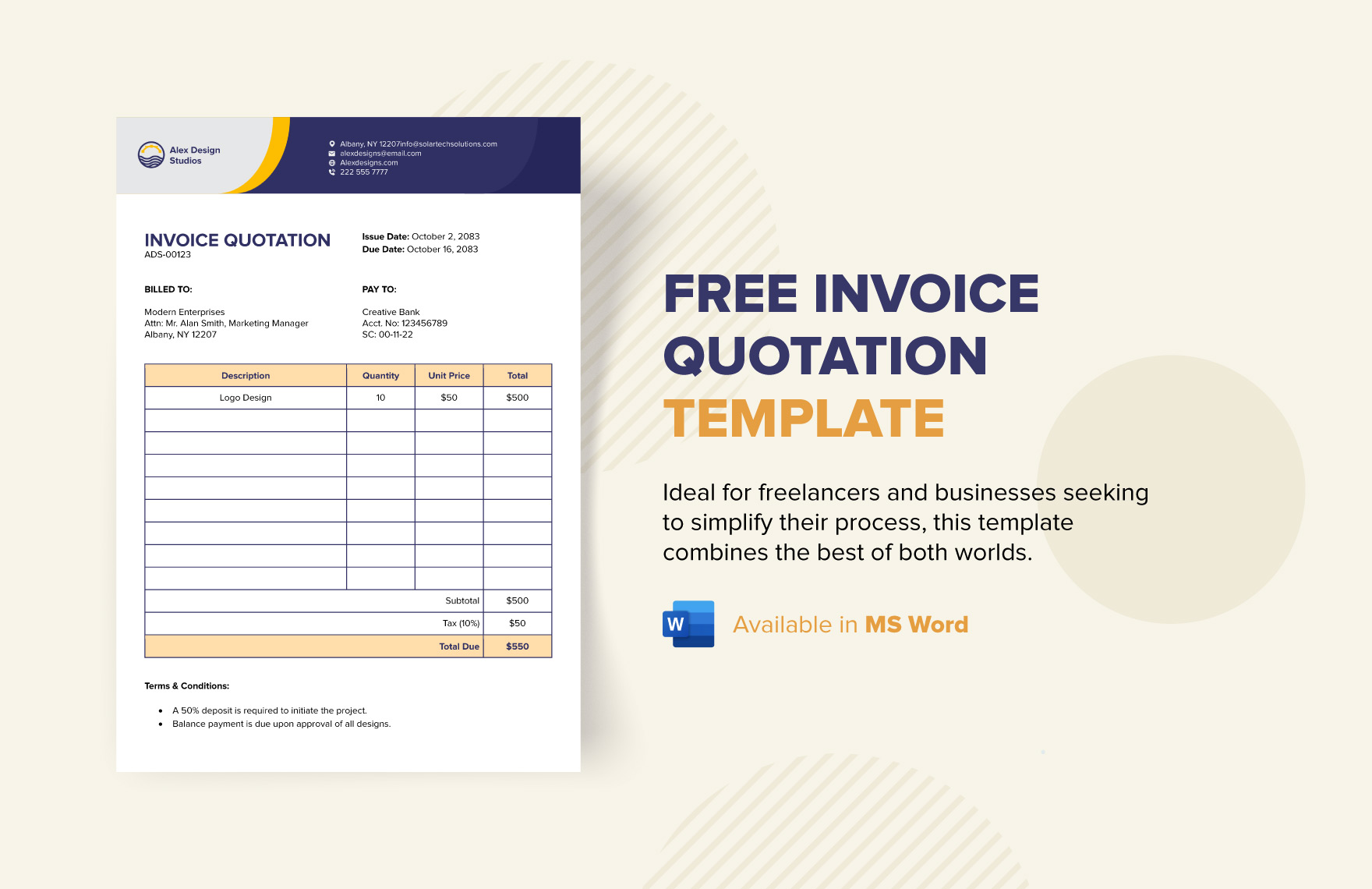 Free Invoice Quotation Template