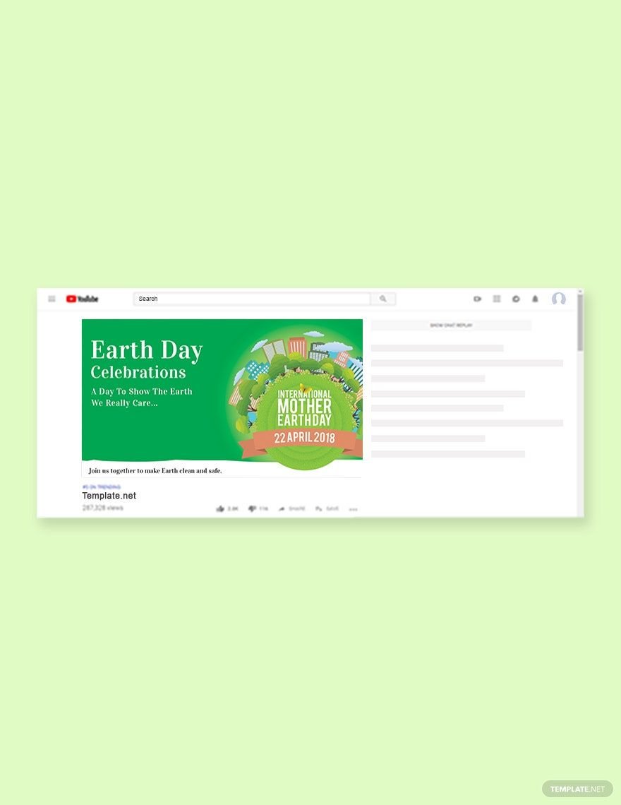 International Earth Day YouTube Video Thumbnail Template