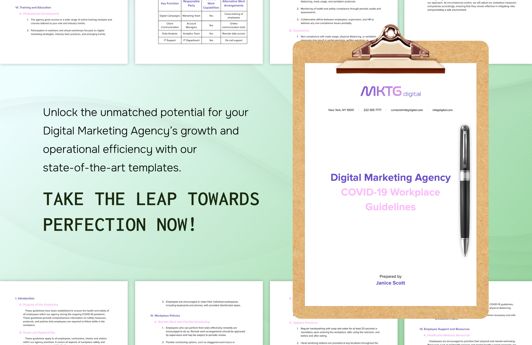 Digital Marketing Agency COVID-19 Workplace Guidelines Template