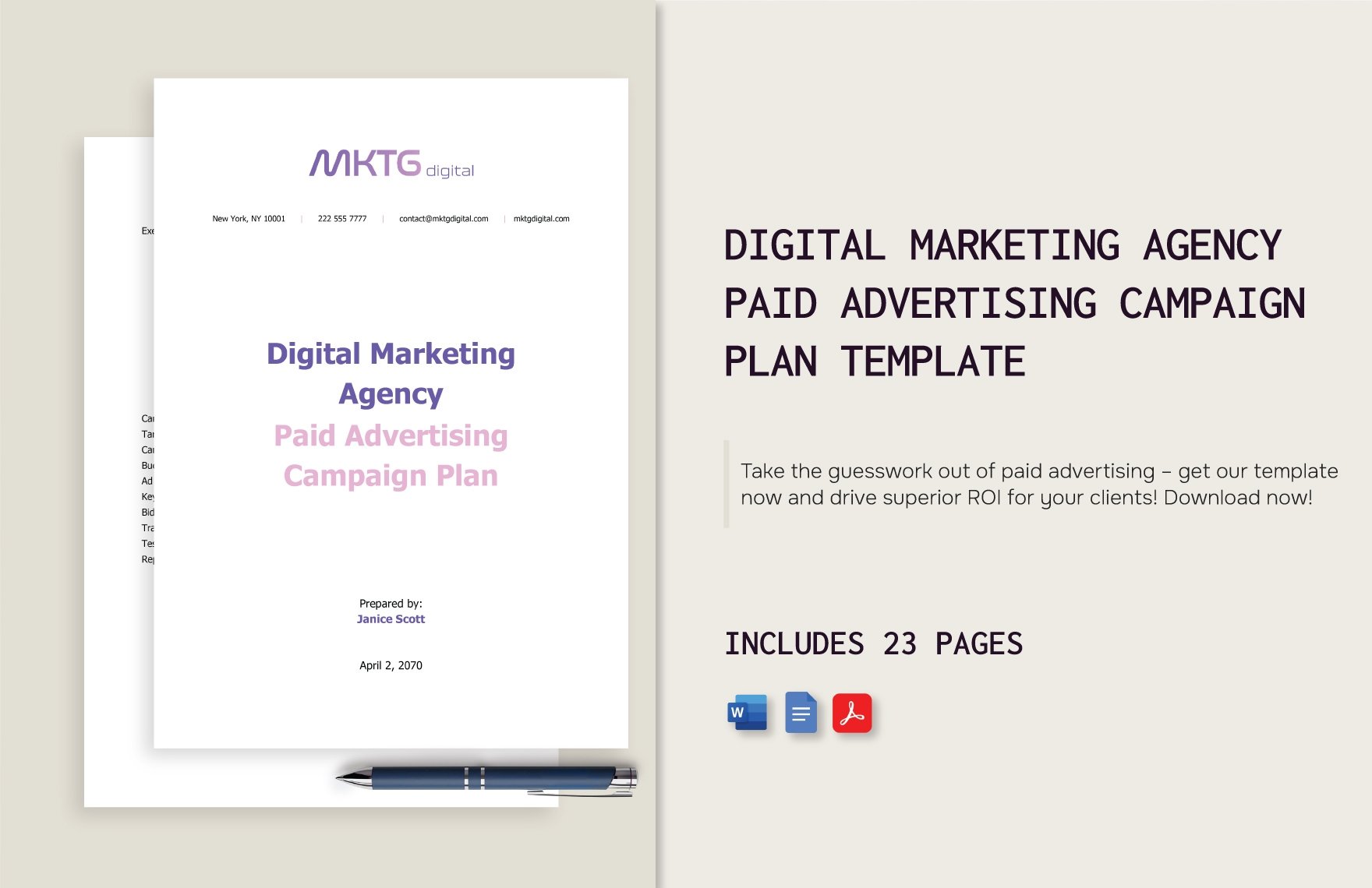 Digital Marketing Agency Paid Advertising Campaign Plan Template
