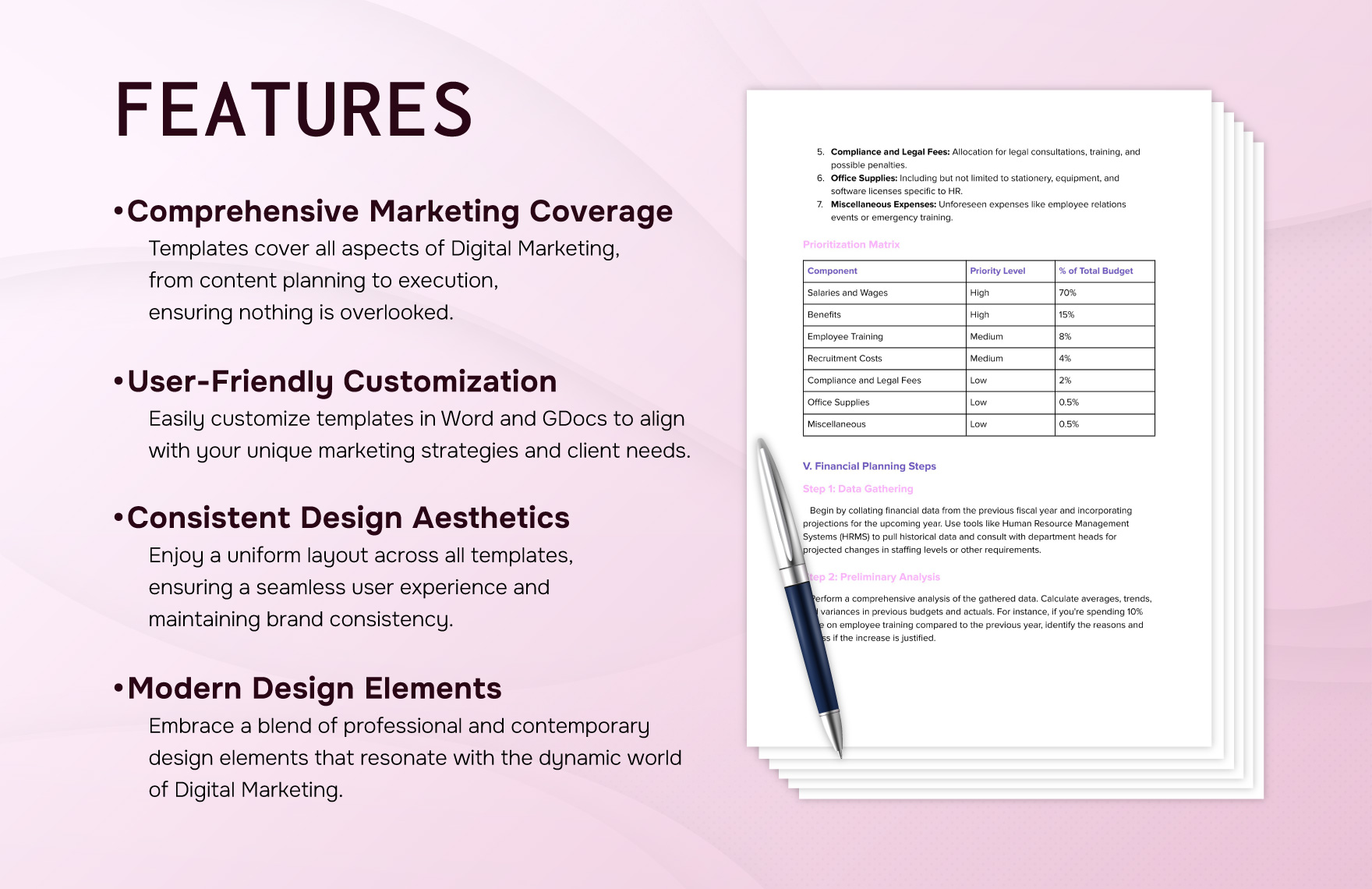 Digital Marketing Agency Financial Planning and Budgeting Guide for HR Department Template