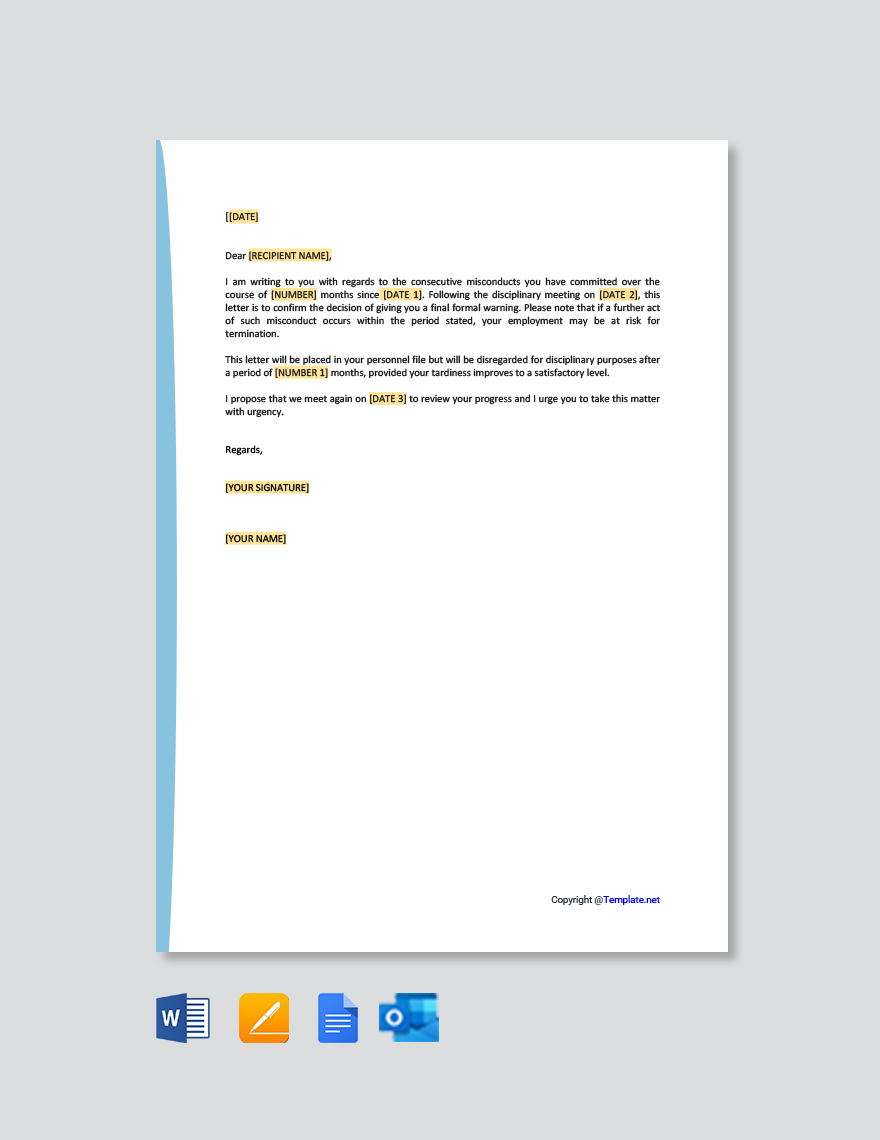 FREE Final Warning Letter PDF Template Download Template