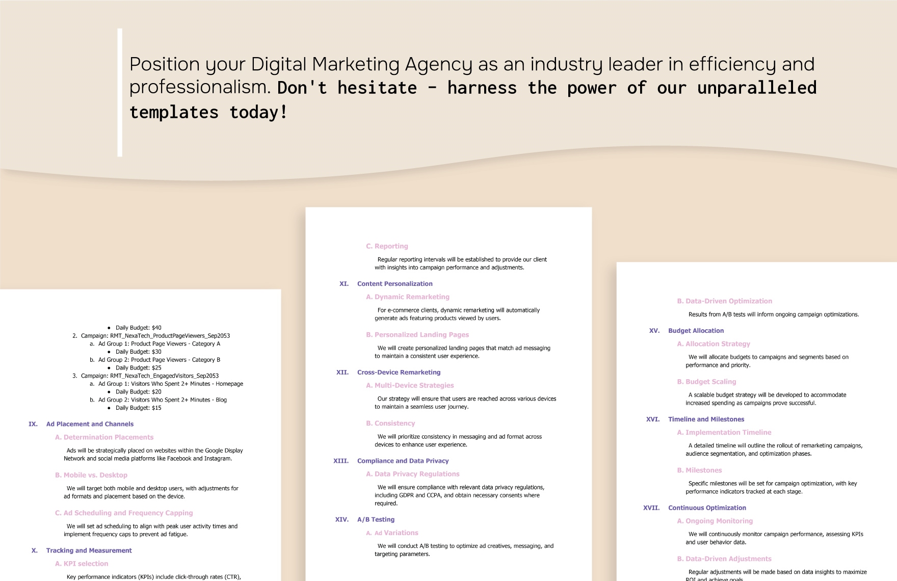 Digital Marketing Agency Remarketing Strategy Template