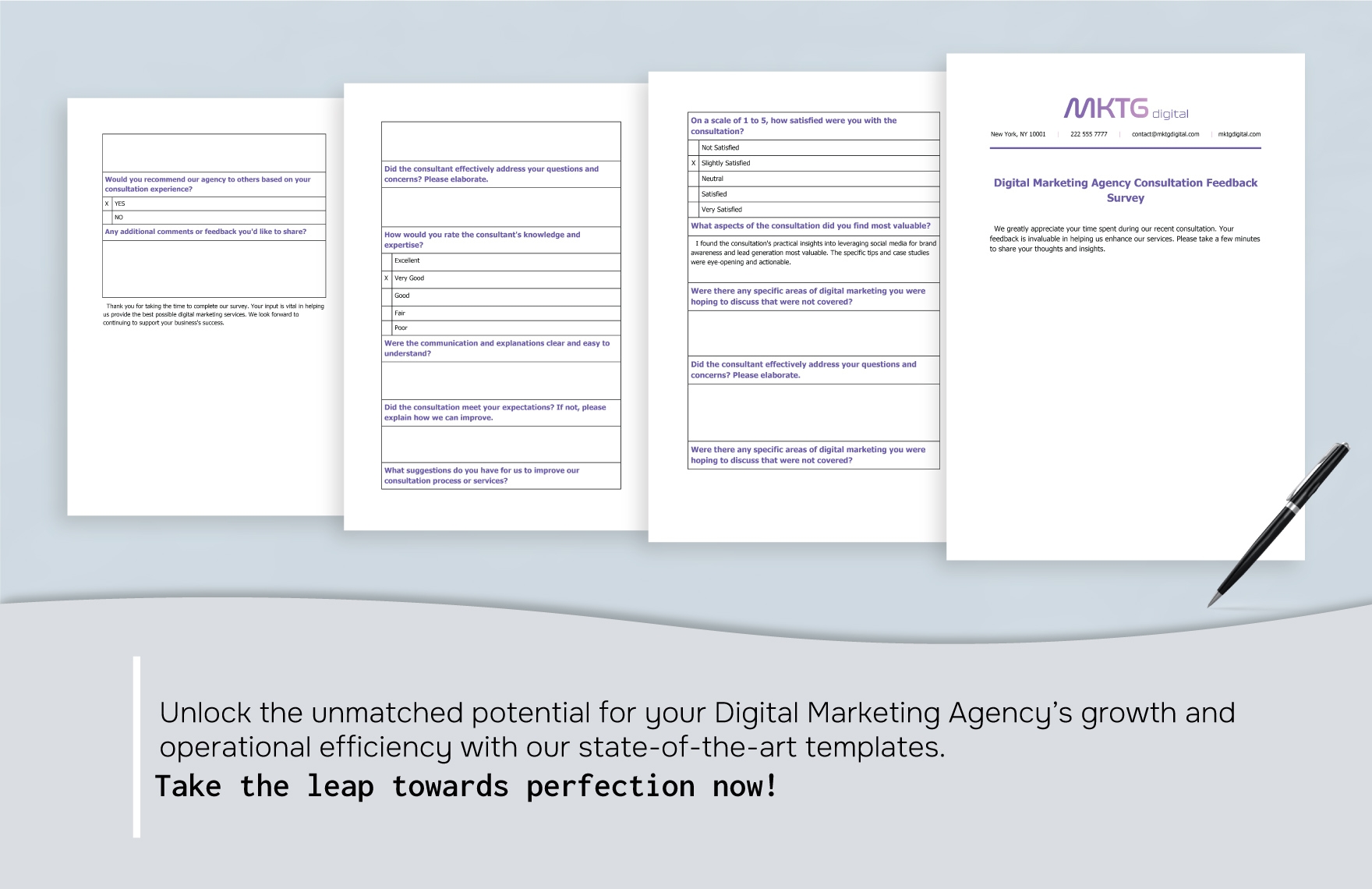 Digital Marketing Agency Consultation Feedback Survey Template