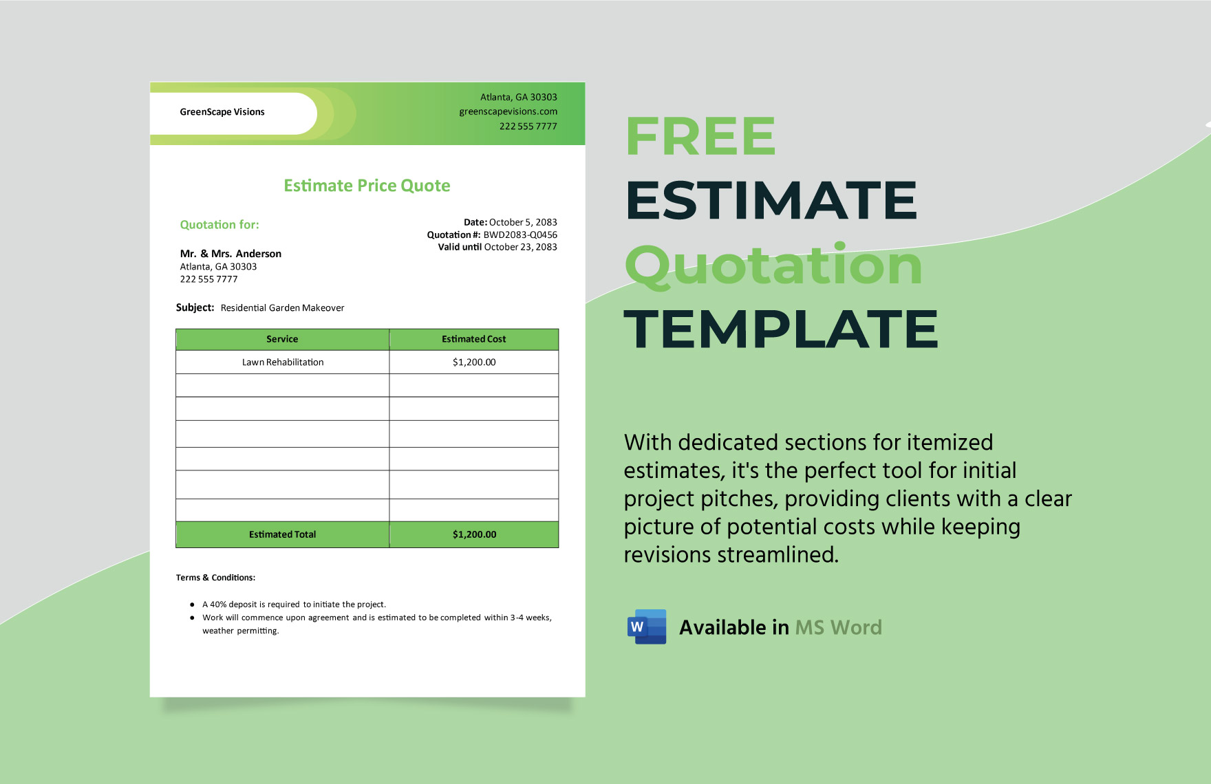 Free Estimate Quotation Template Download In Word Template Free Estimate Quotation Template Download In Word Template