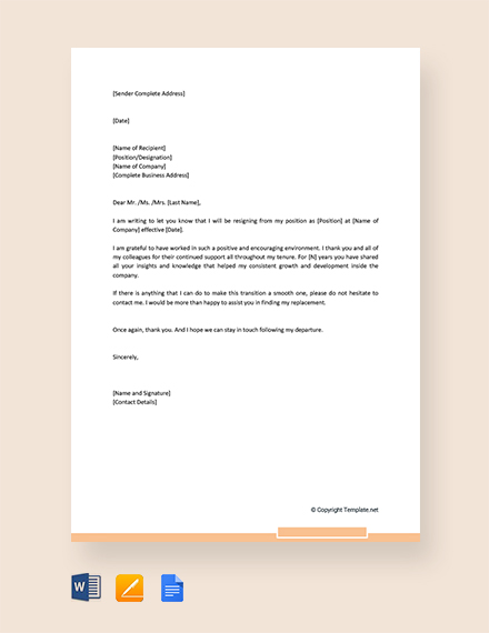 138+ FREE Resignation Letter Templates [Download Ready-Made Samples ...