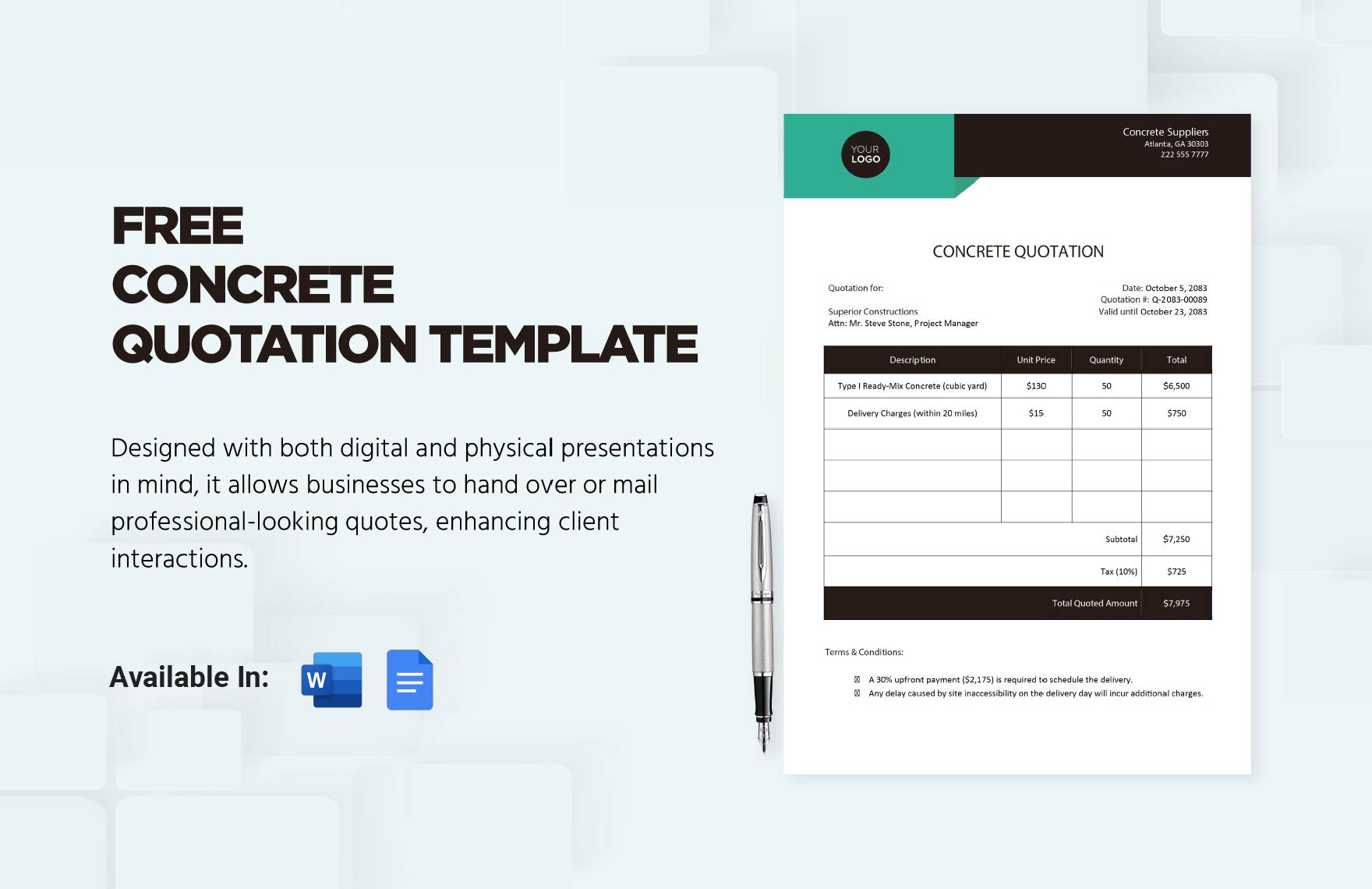 Furniture Shop Quotation Template In Word Google Docs Download Furniture Shop Quotation Template In Word Google Docs Download