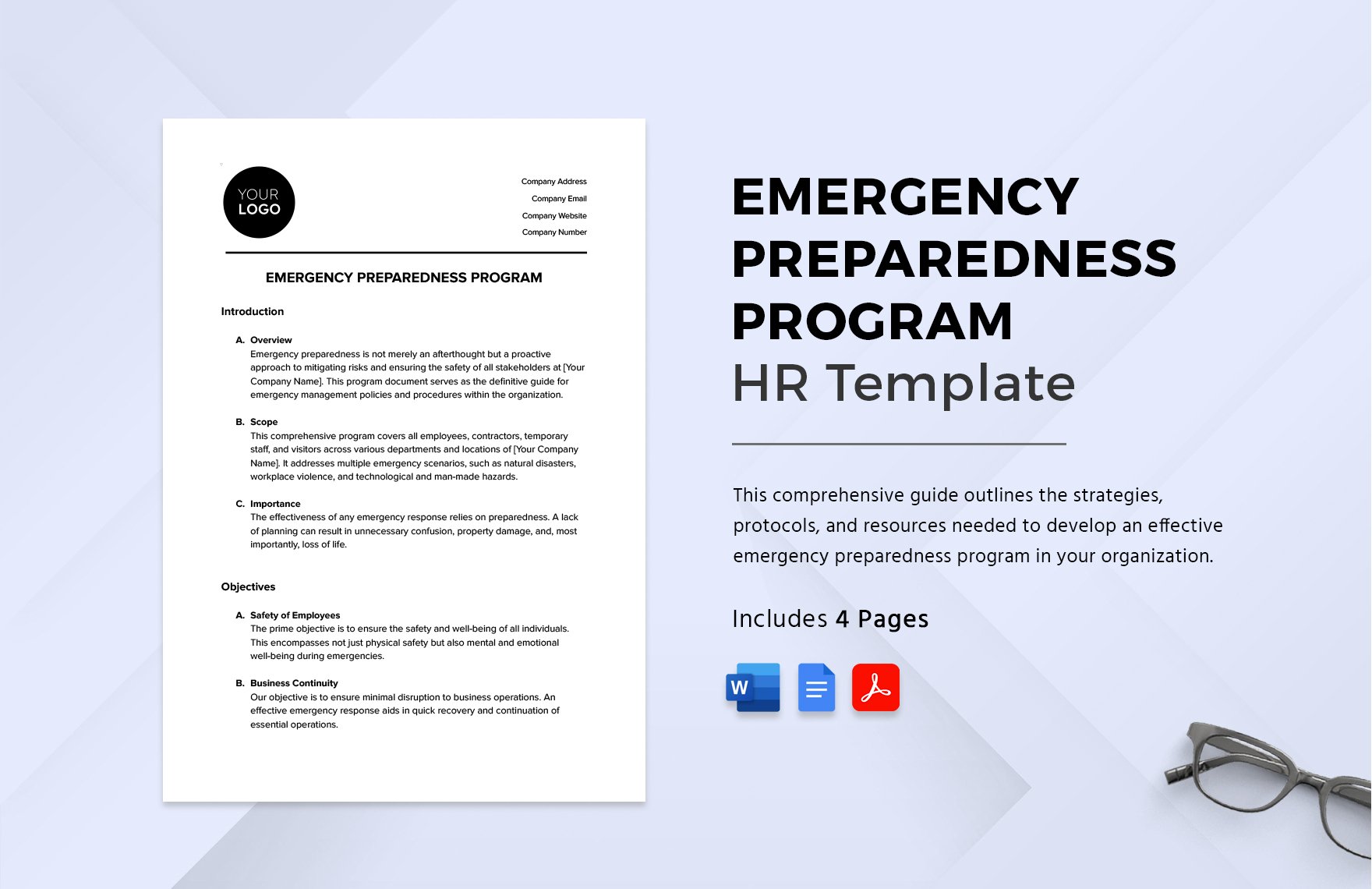 Emergency Preparedness Program HR Template in Word, Google Docs, PDF