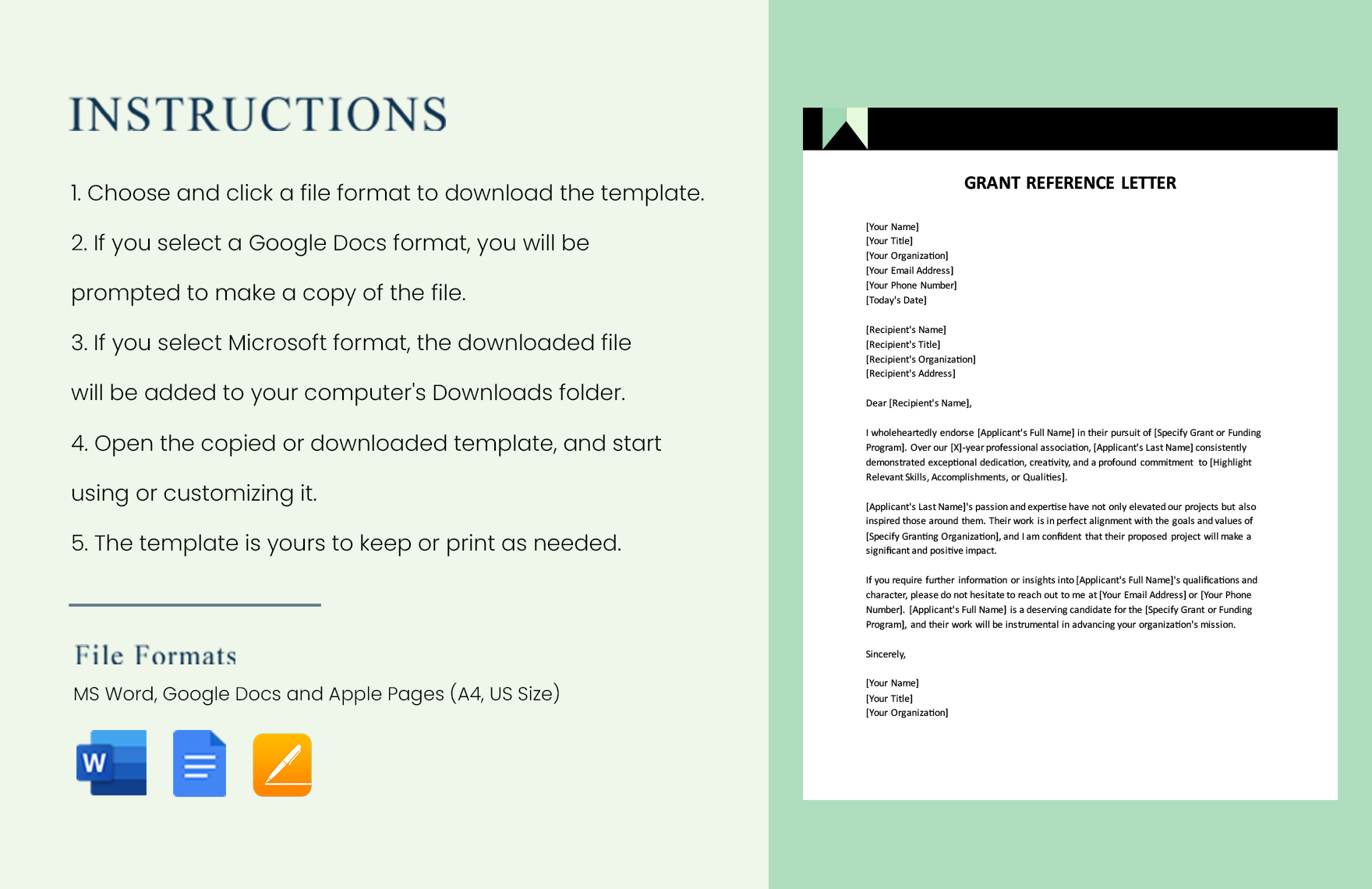 Free Grant Reference Letter Download in Word, Google Docs, PDF