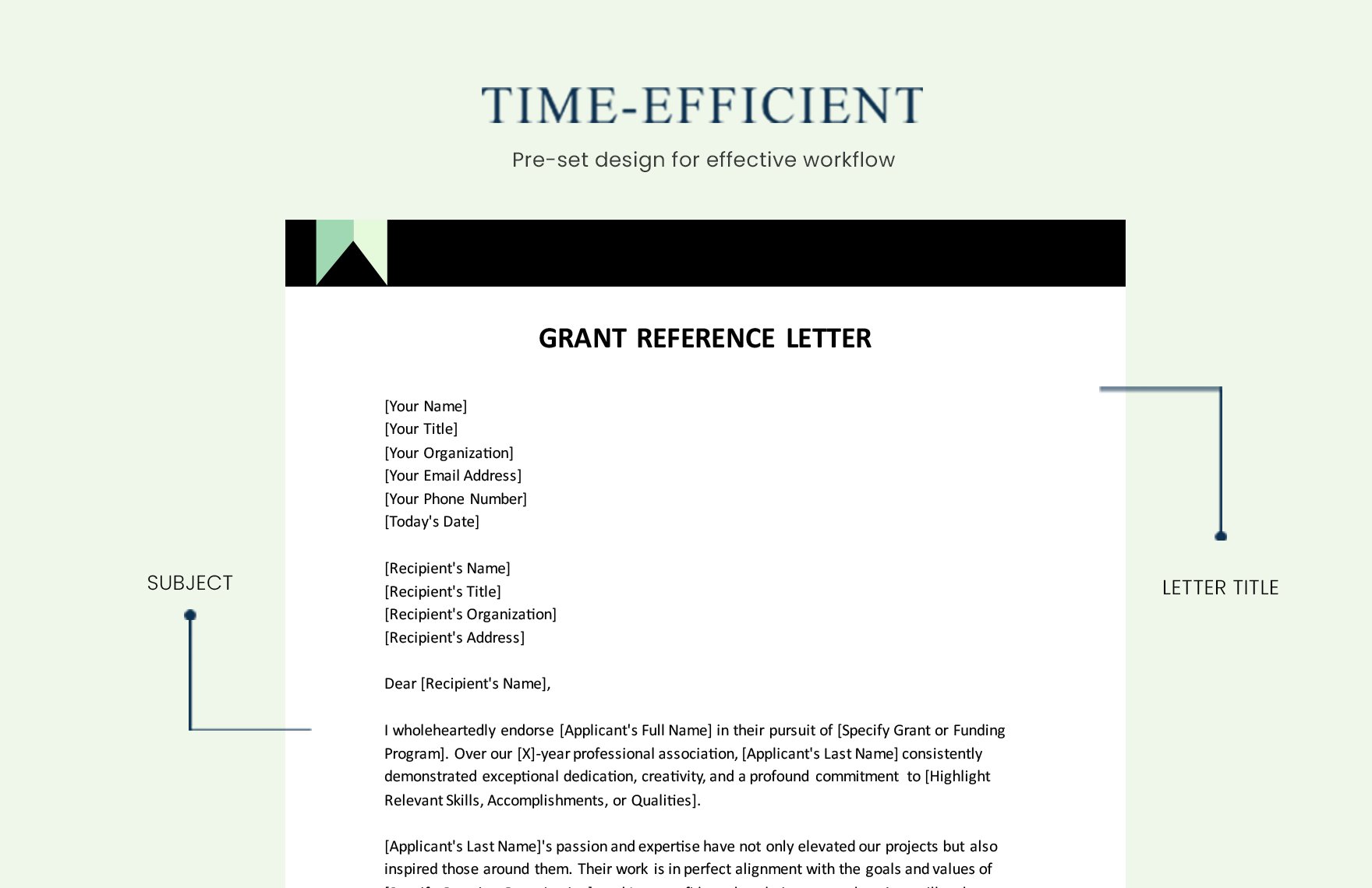Grant Reference Letter