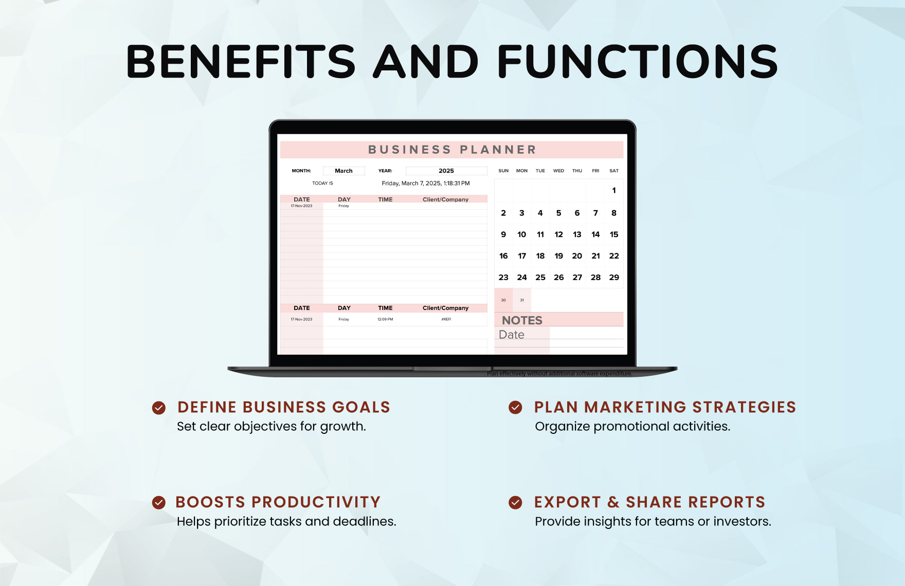 Business Planner Template