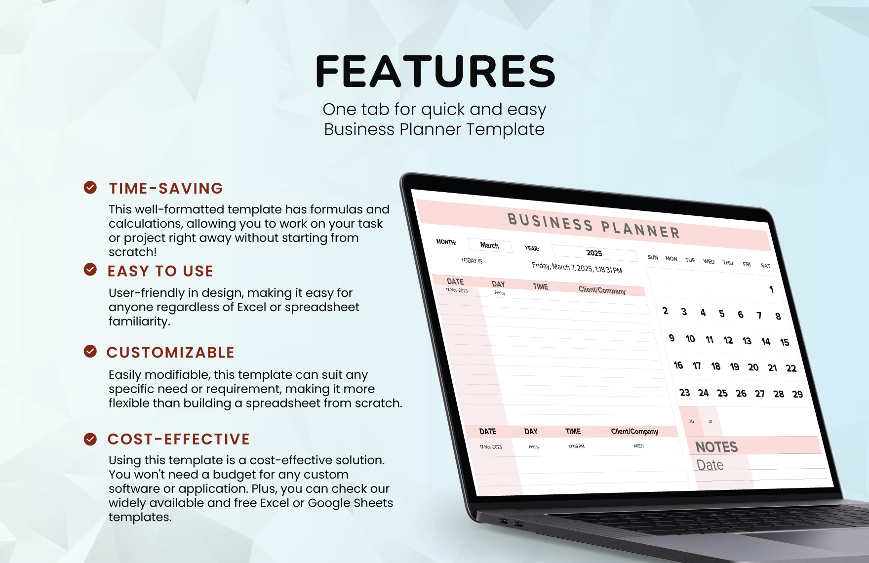 Business Planner Template