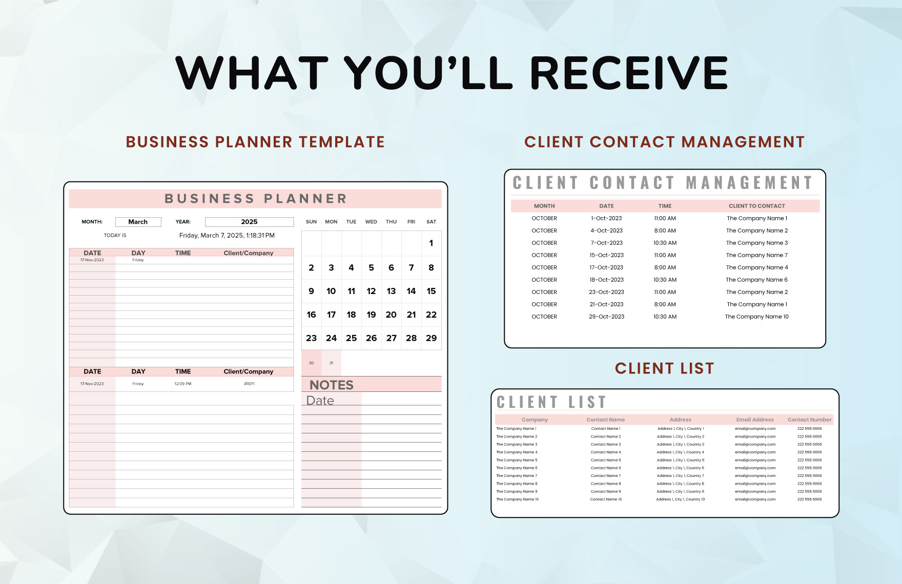 Business Planner Template