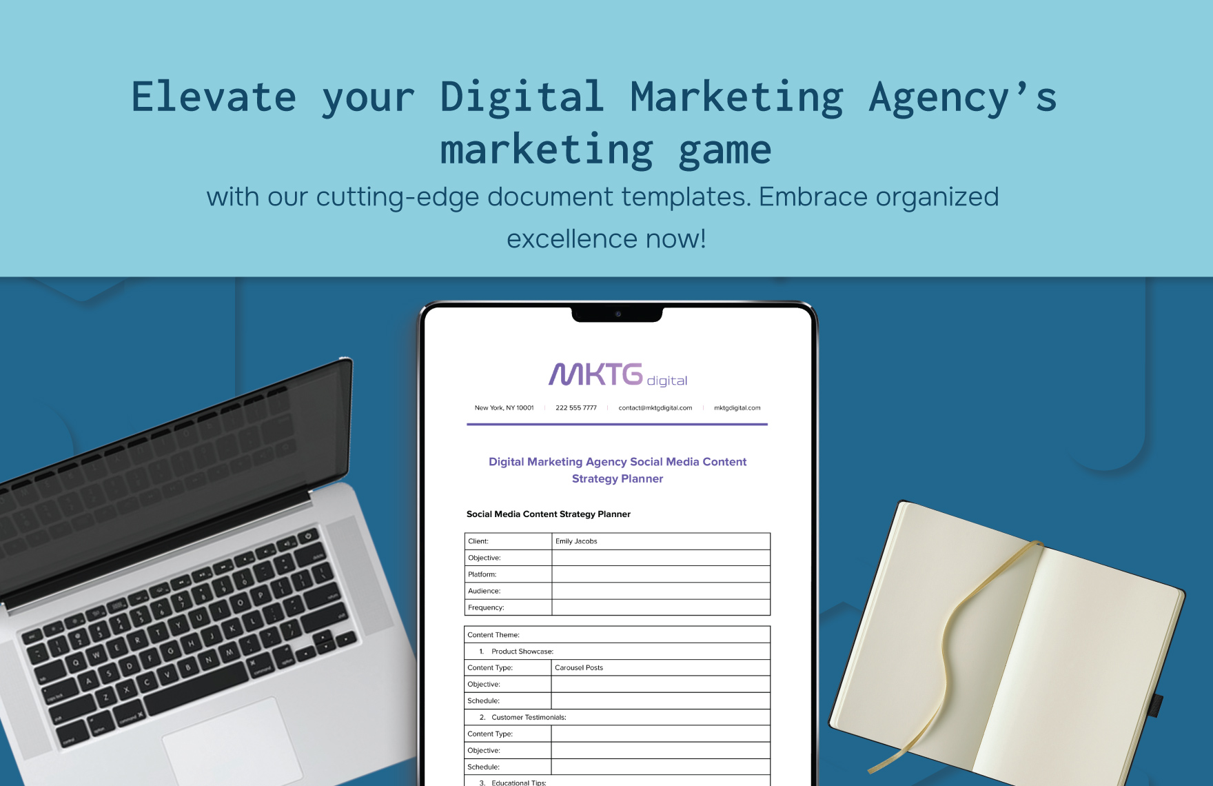 Digital Marketing Agency Social Media Content Strategy Planner Template