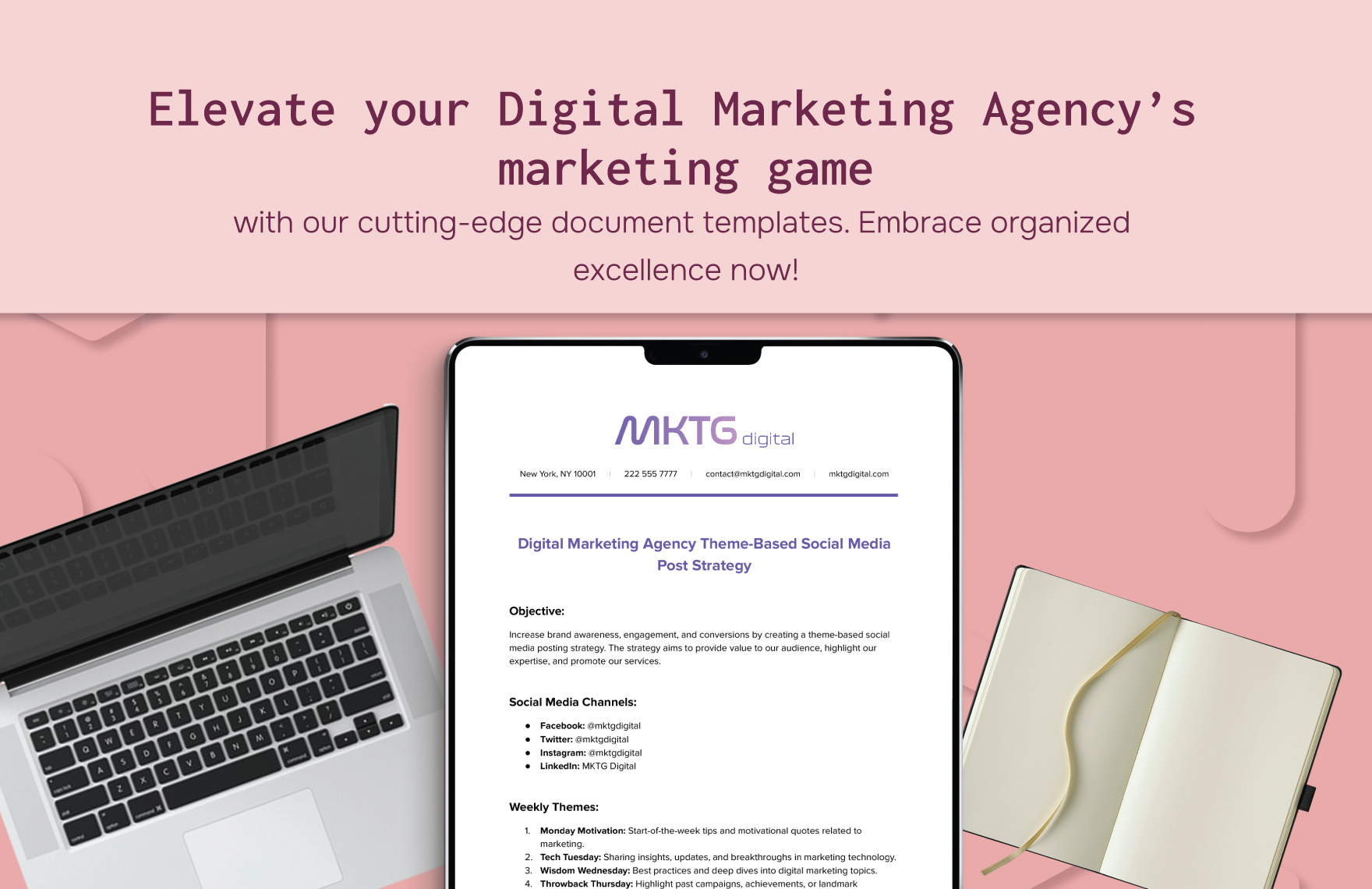 Digital Marketing Agency Theme-Based Social Media Post Strategy Template