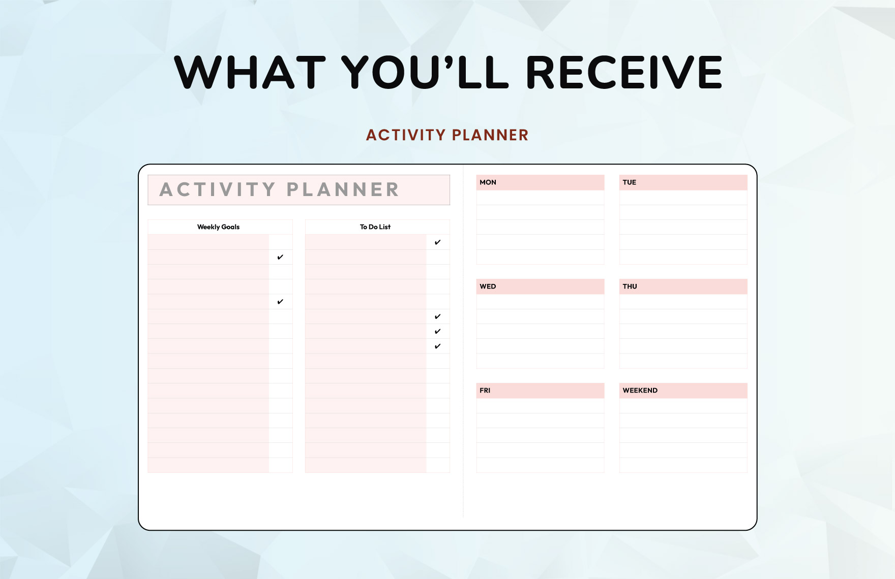 Activity Planner Template