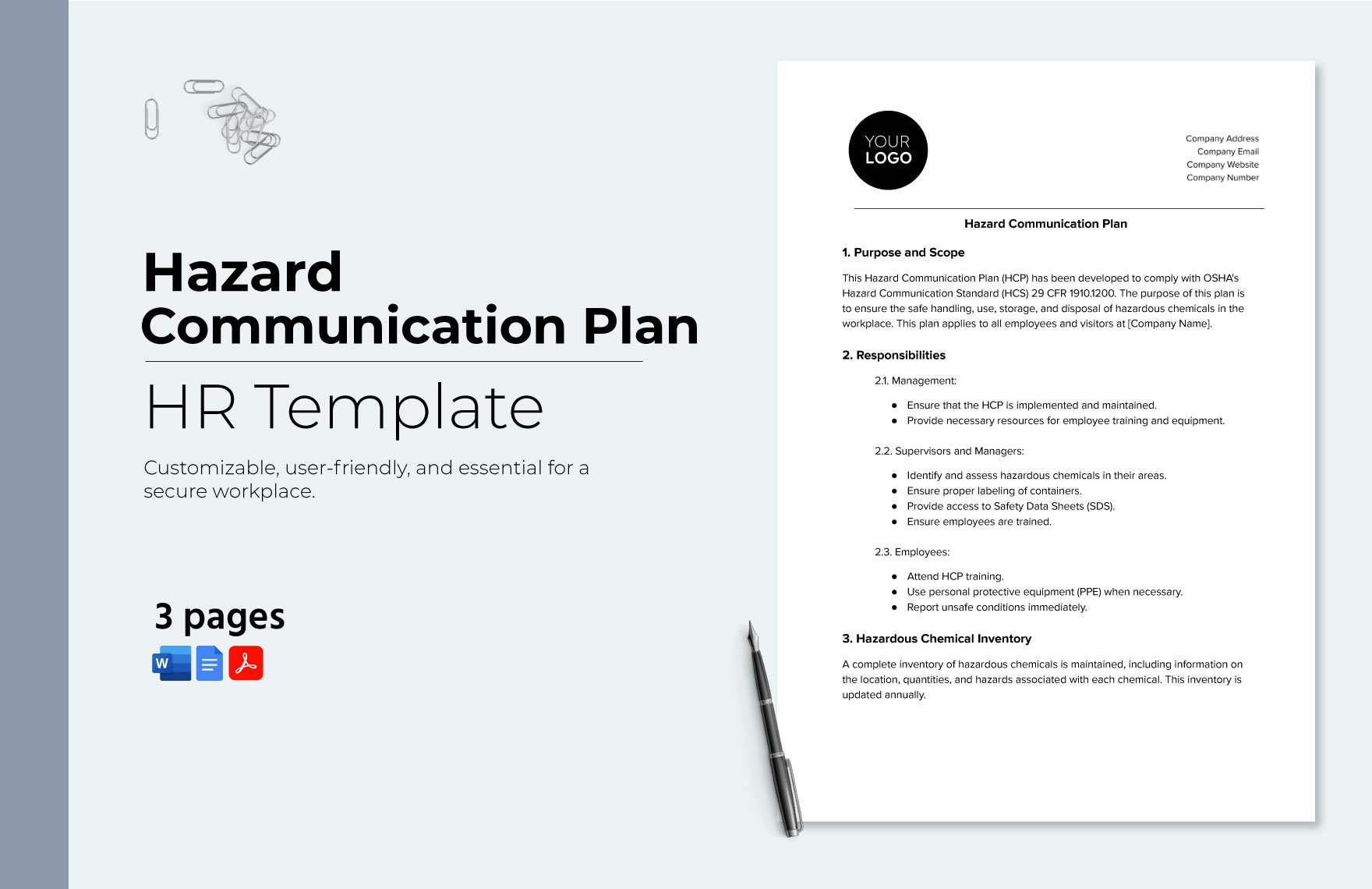Hazard Communication Plan HR Template