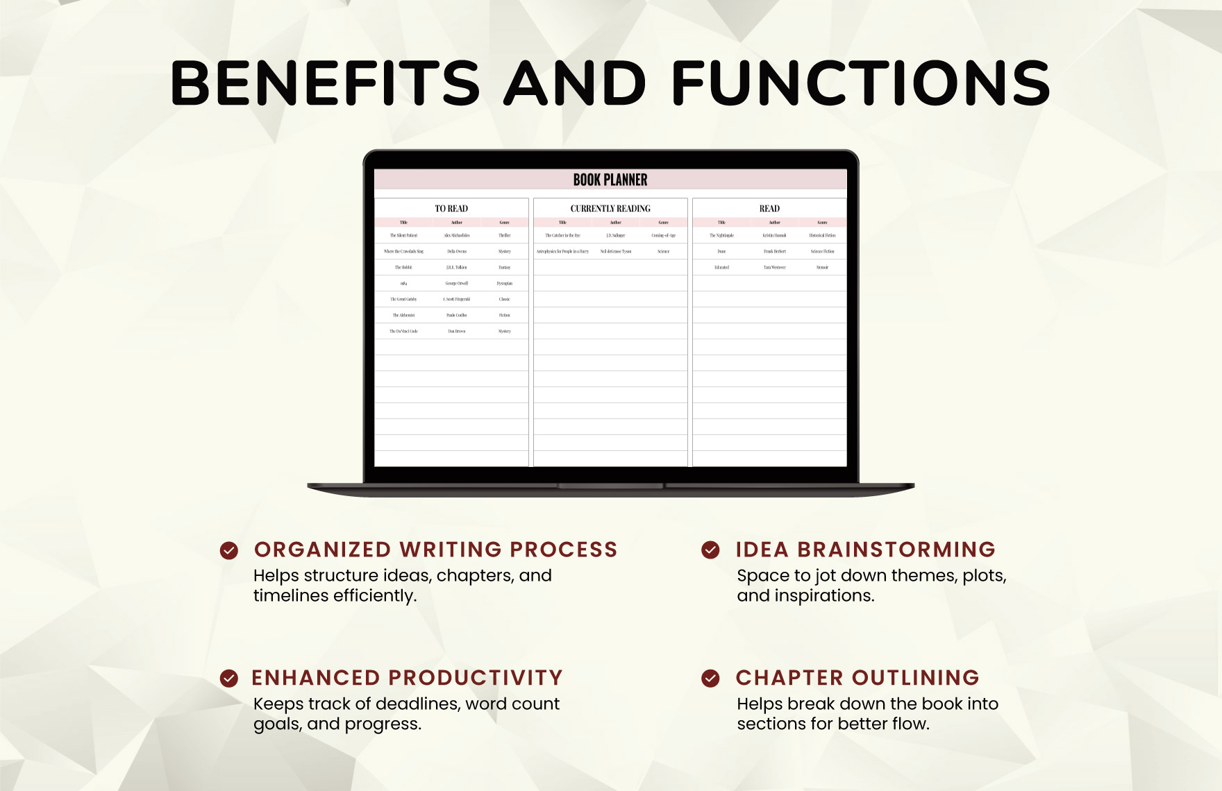 Book Planner Template