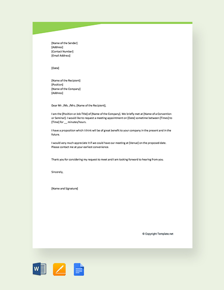 FREE Appointment Request Letter for Business Meeting Template - Word ...