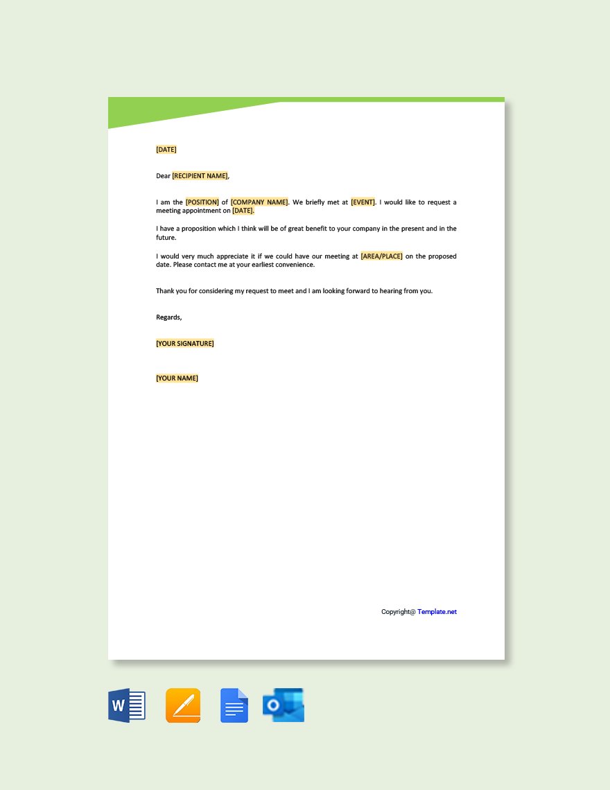 Free Appointment Meeting Letter Template