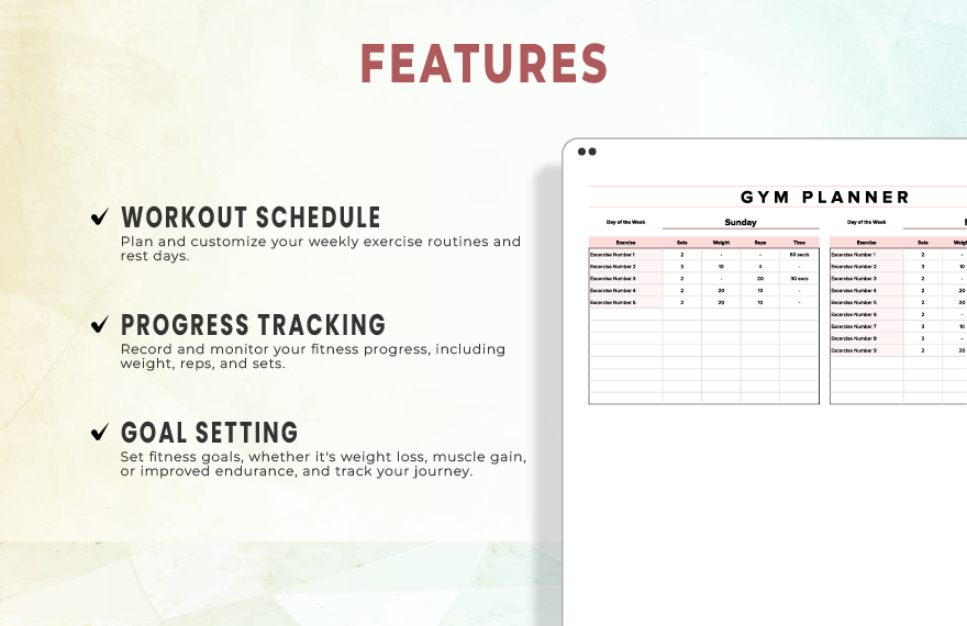 Gym Planner Template
