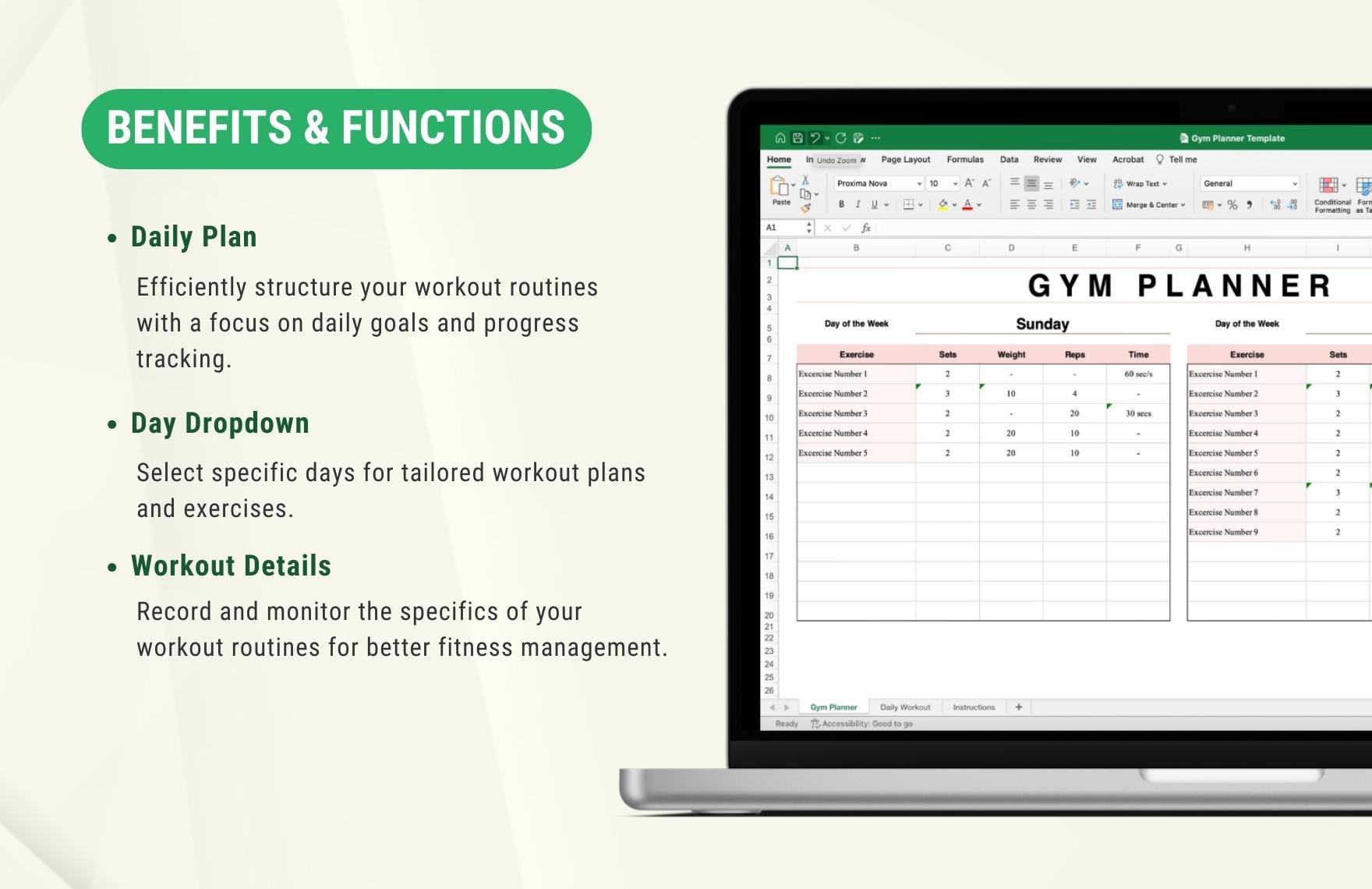 Gym Planner Template