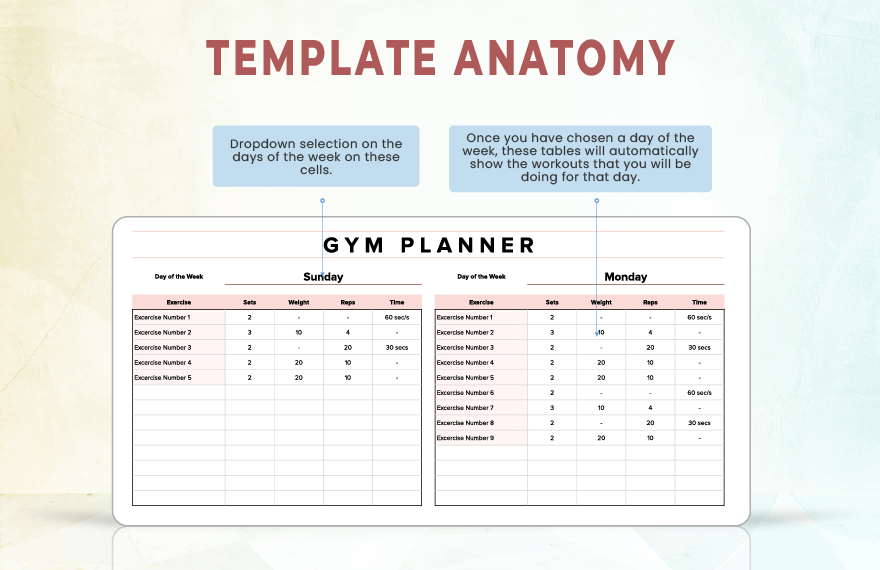 Gym Planner Template