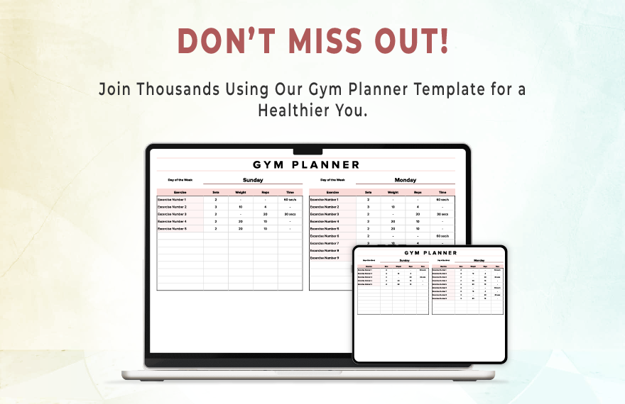Gym Planner Template