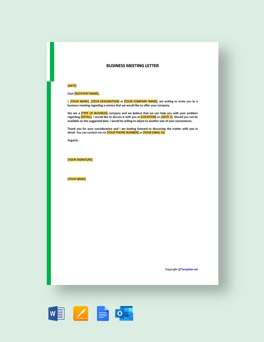 Business Meeting Letter Template