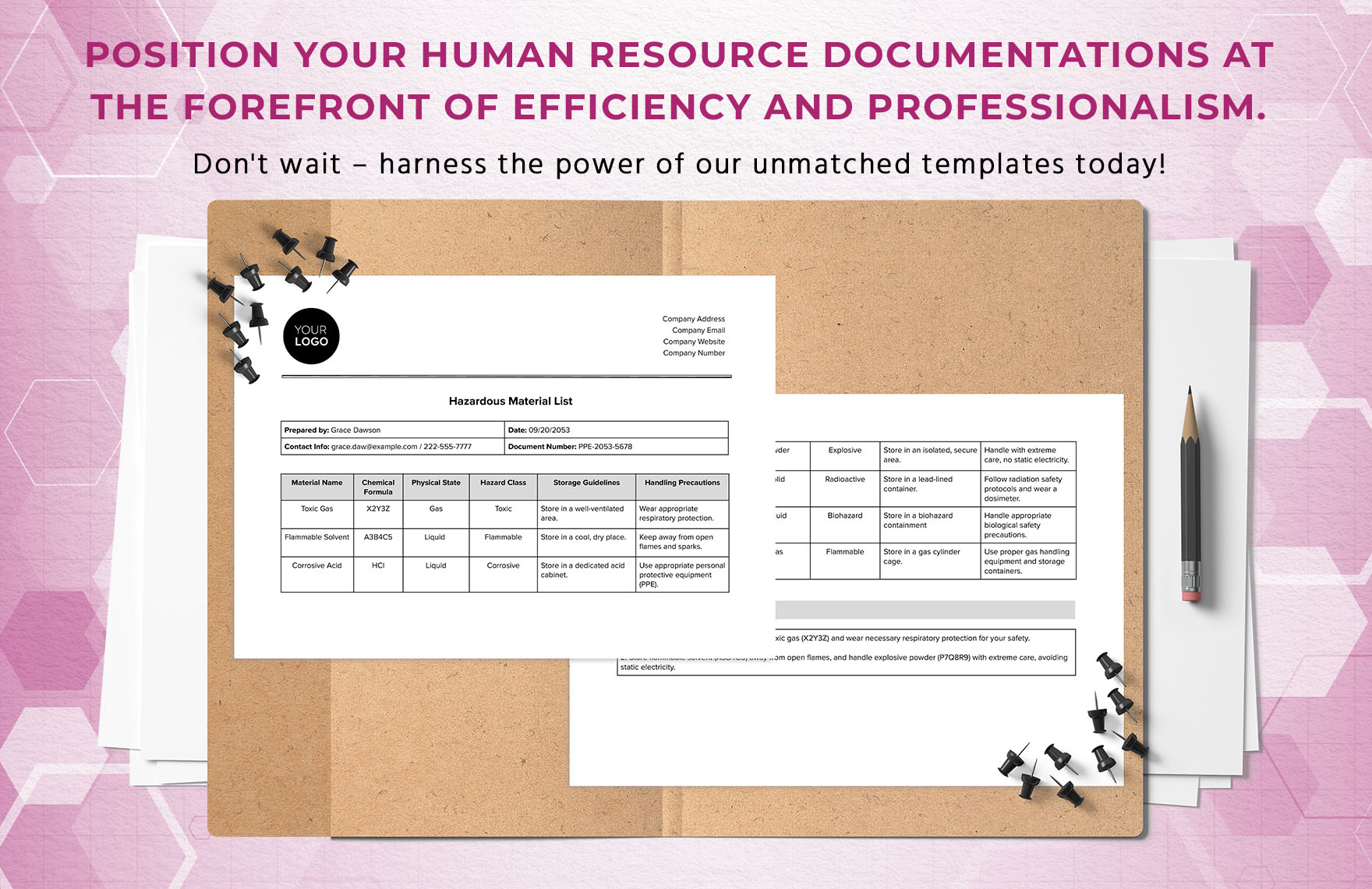 Hazardous Material List HR Template