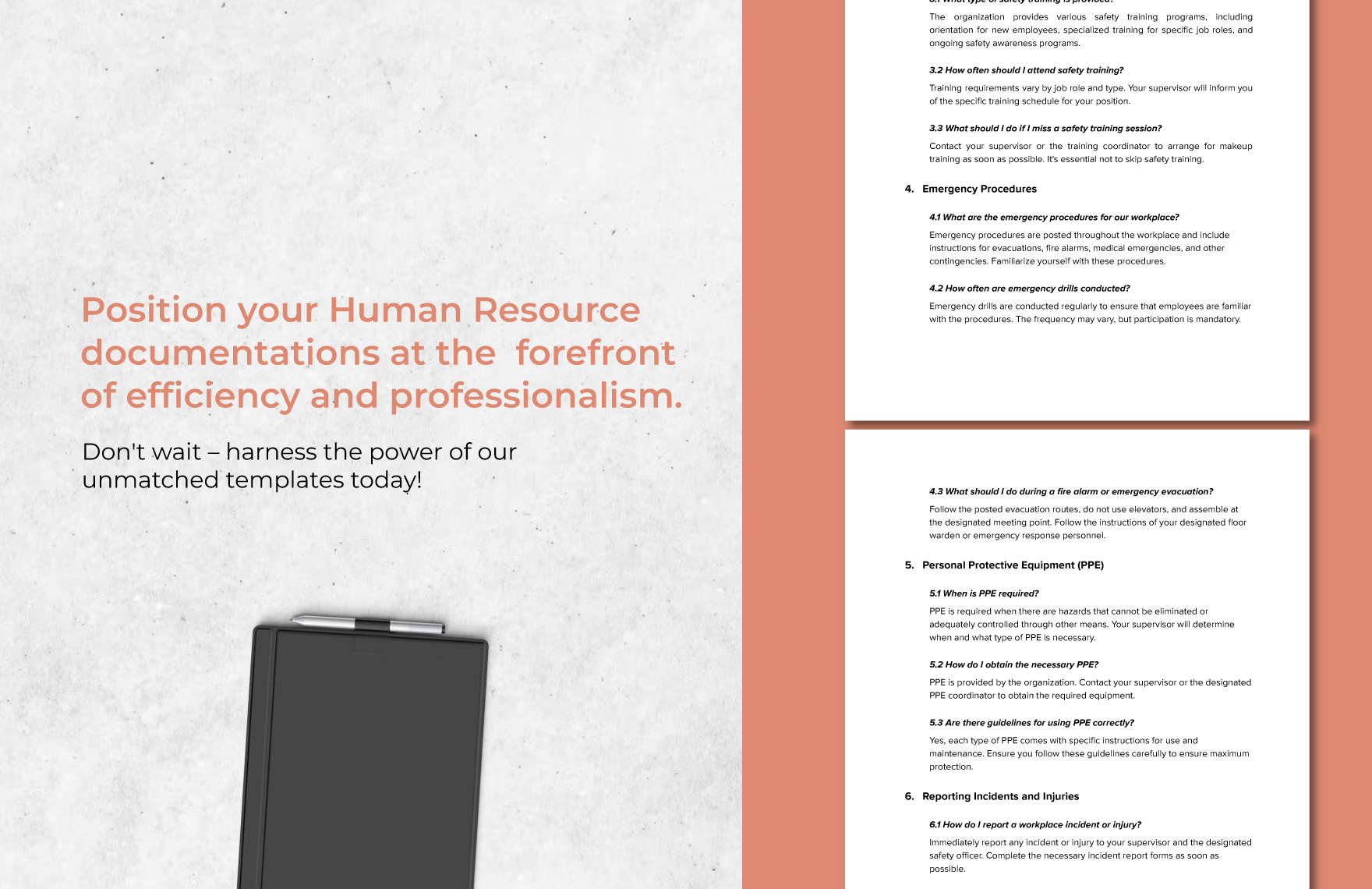 Health and Safety FAQ HR Template