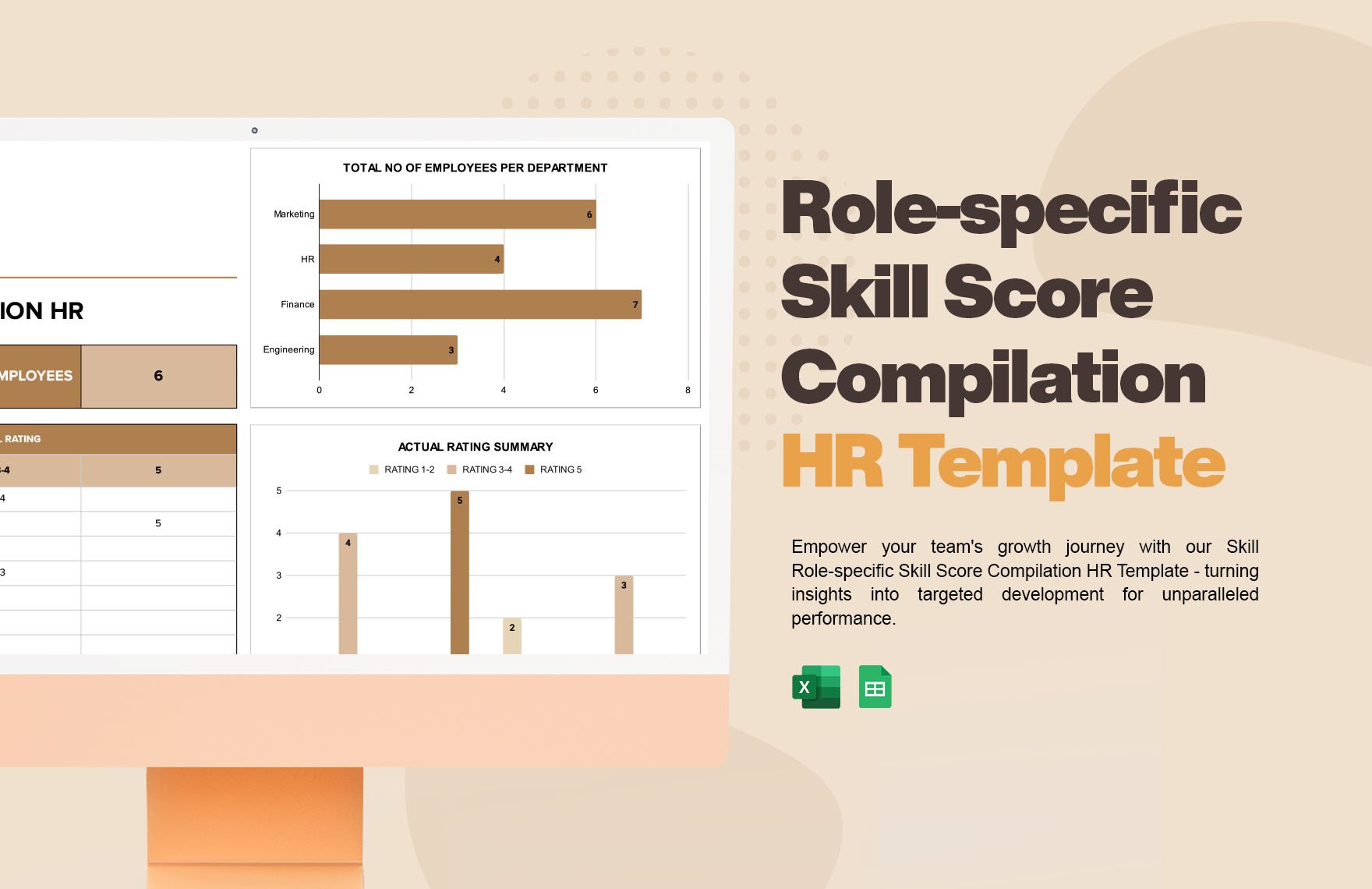 Role-specific Skill Score Compilation HR Template in Excel, Google Sheets