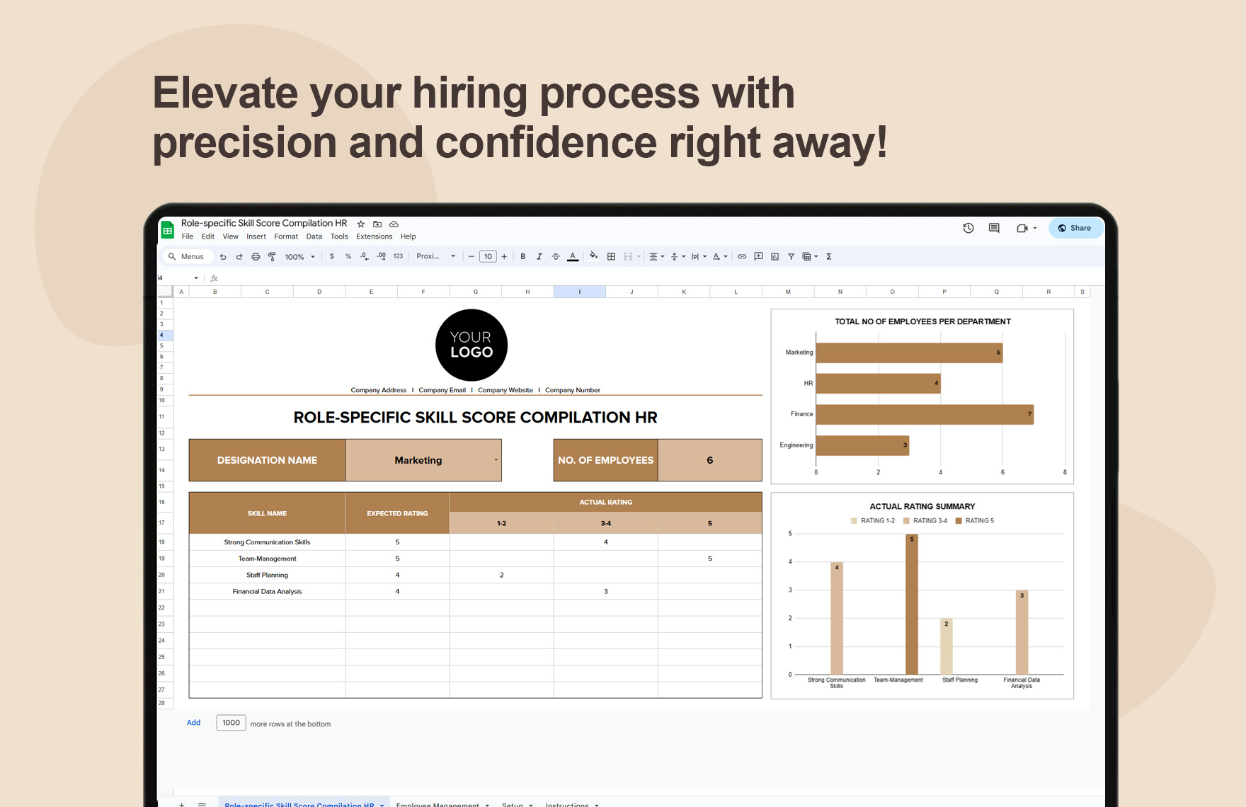 Role-specific Skill Score Compilation HR Template