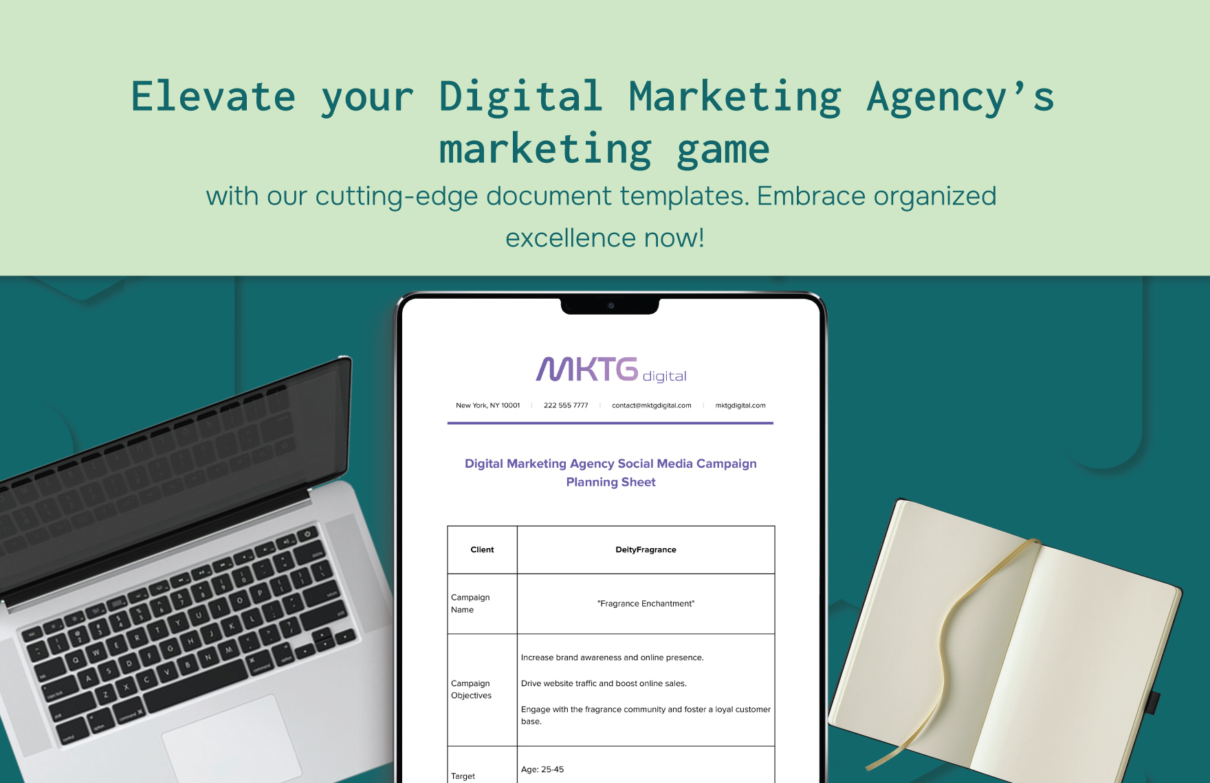 Digital Marketing Agency Social Media Campaign Planning Sheet Template