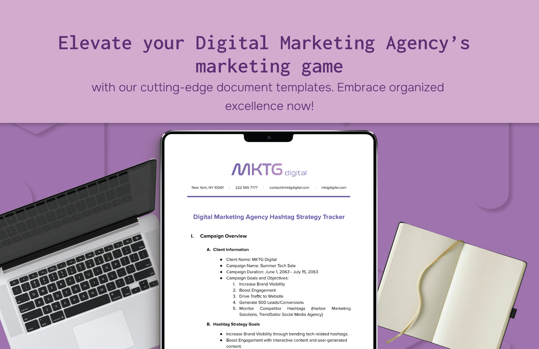 Digital Marketing Agency Hashtag Strategy Tracker Template