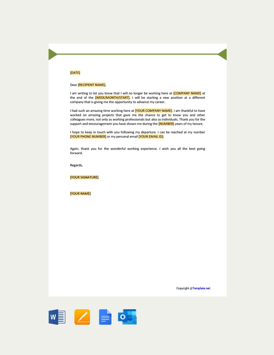 Free Goodbye Letter To Colleagues Template