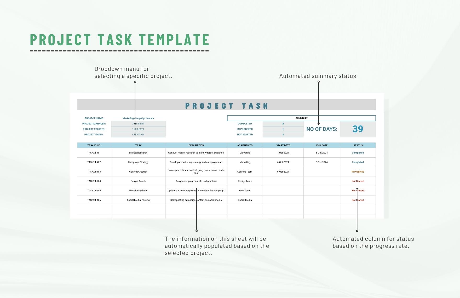 Project Task Template