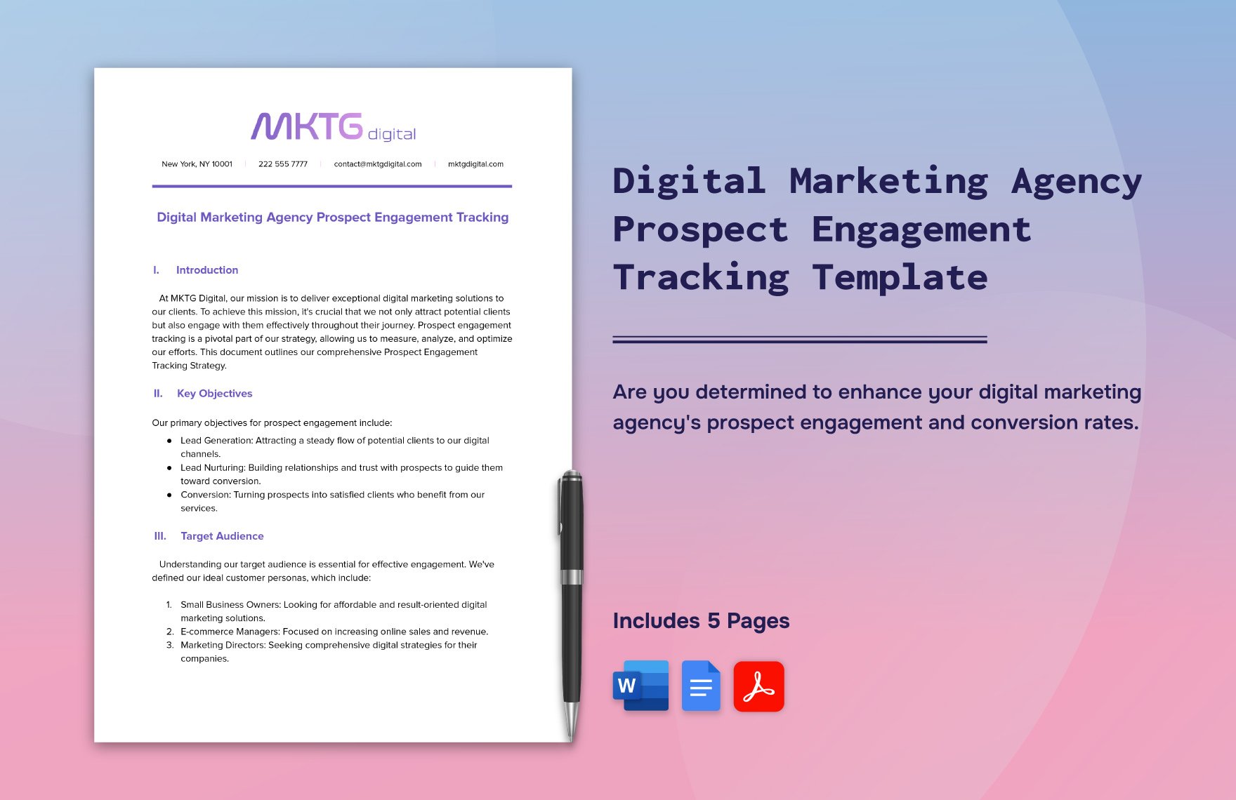 Digital Marketing Agency Prospect Engagement Tracking Template