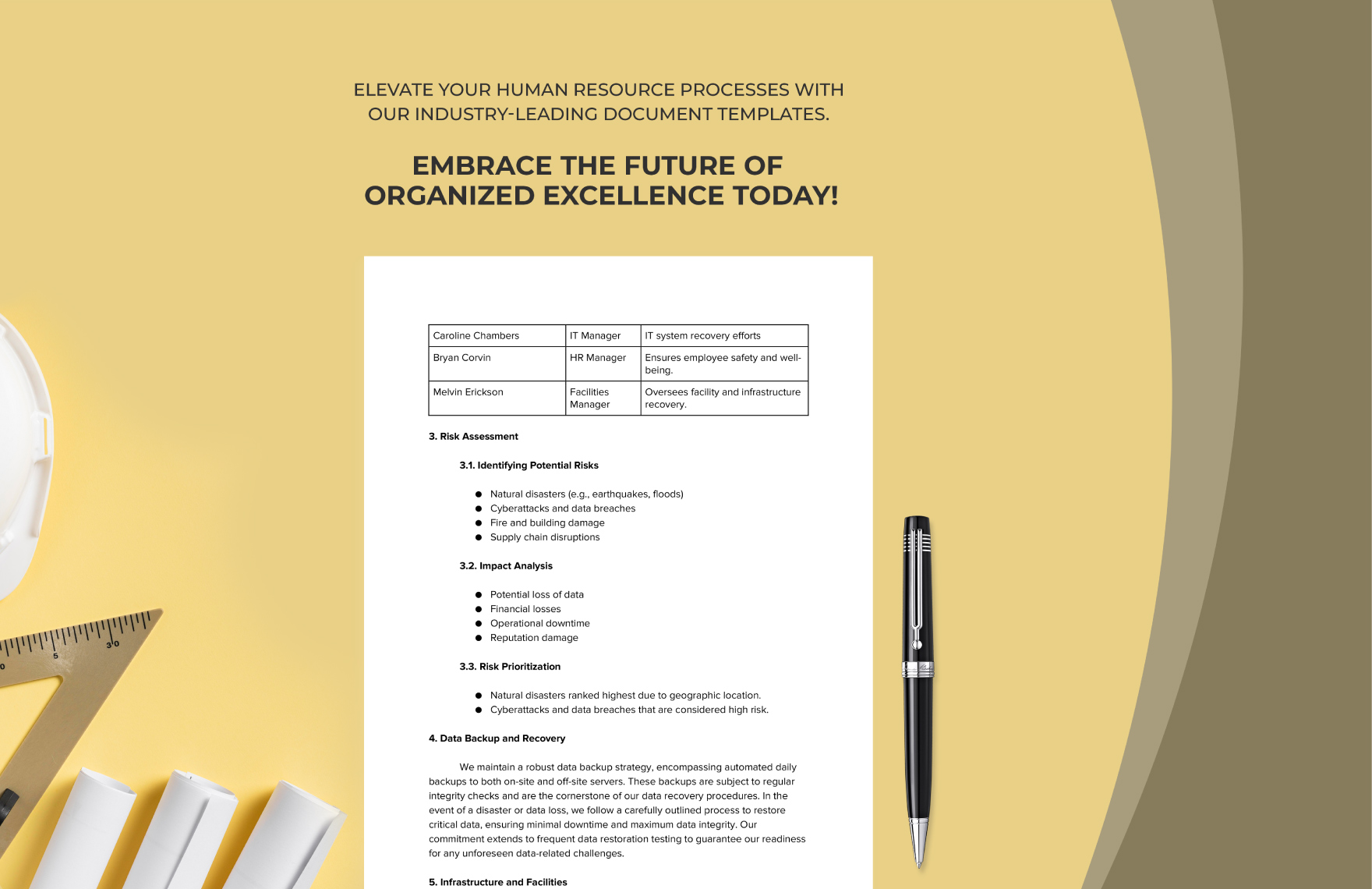 Disaster Recovery Plan HR Template