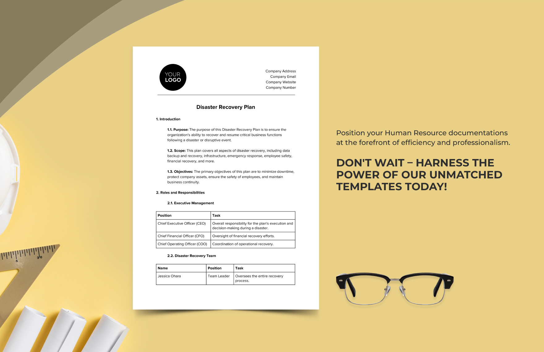 Disaster Recovery Plan HR Template
