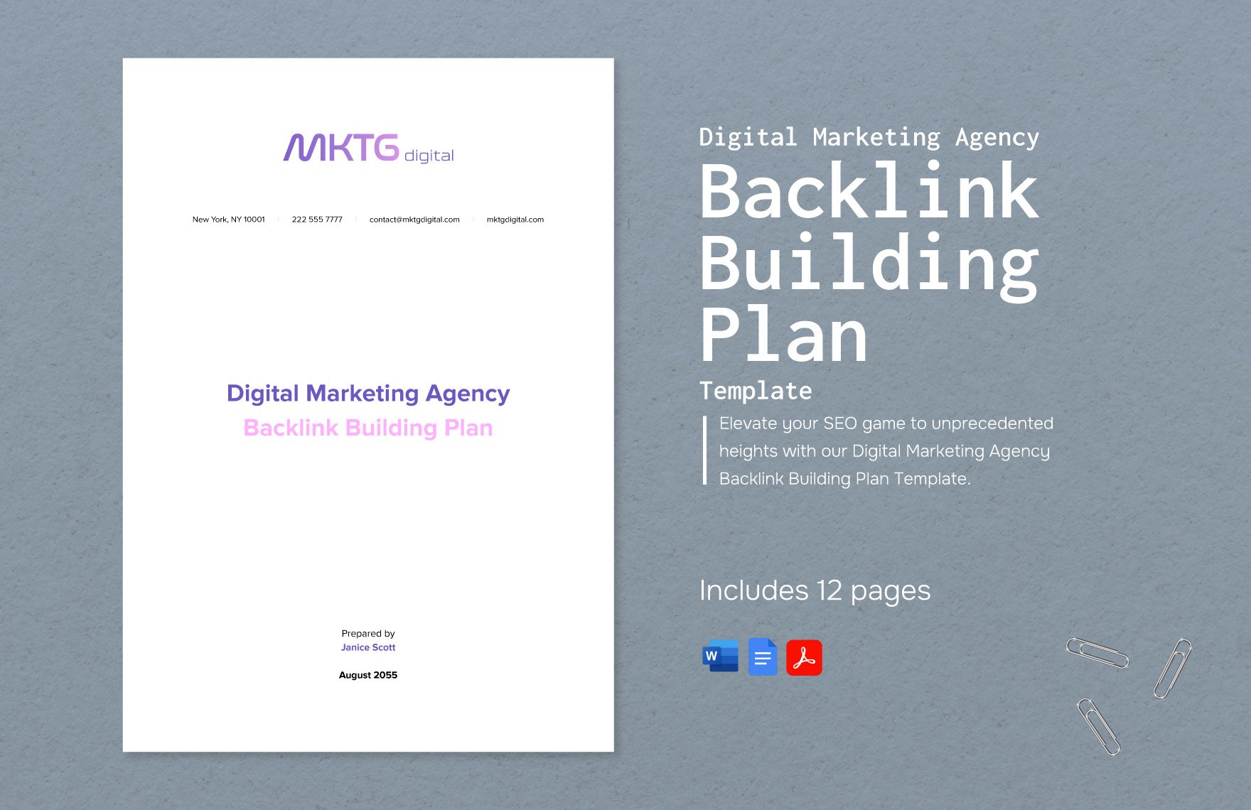 Digital Marketing Agency Backlink Building Plan Template