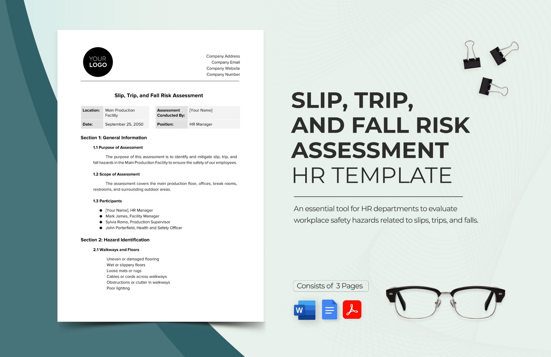 Slip, Trip, and Fall Risk Assessment HR Template