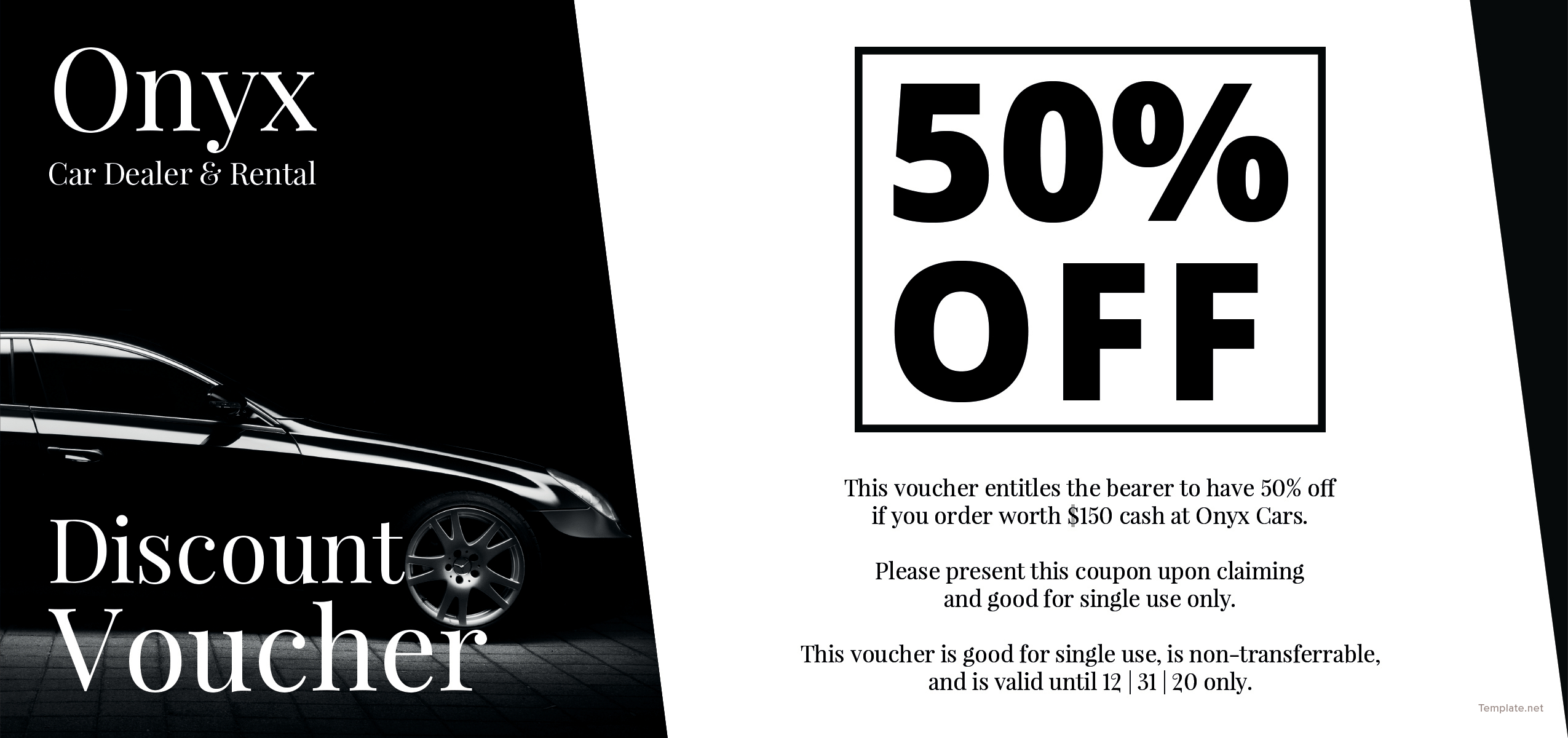 Free Car Dealer Discount Voucher Template in Adobe Photoshop