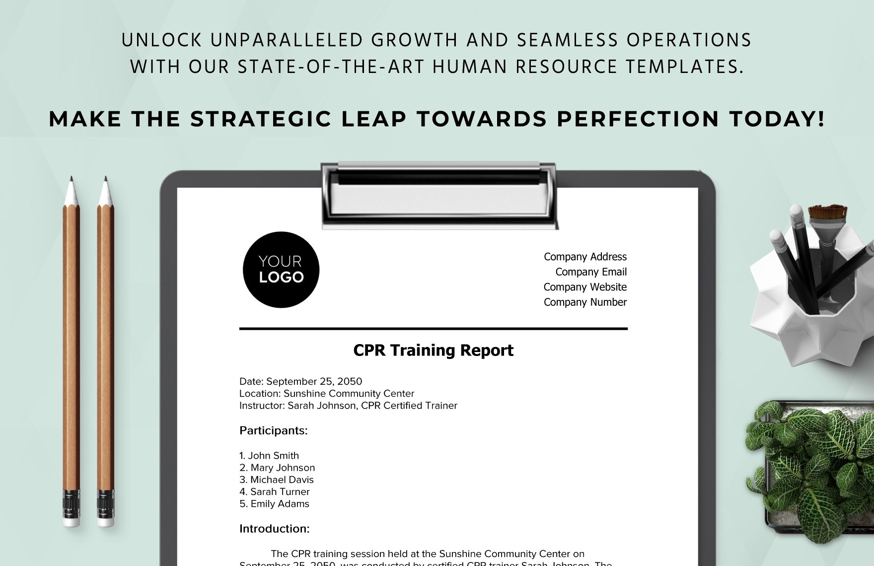CPR Training Report HR Template