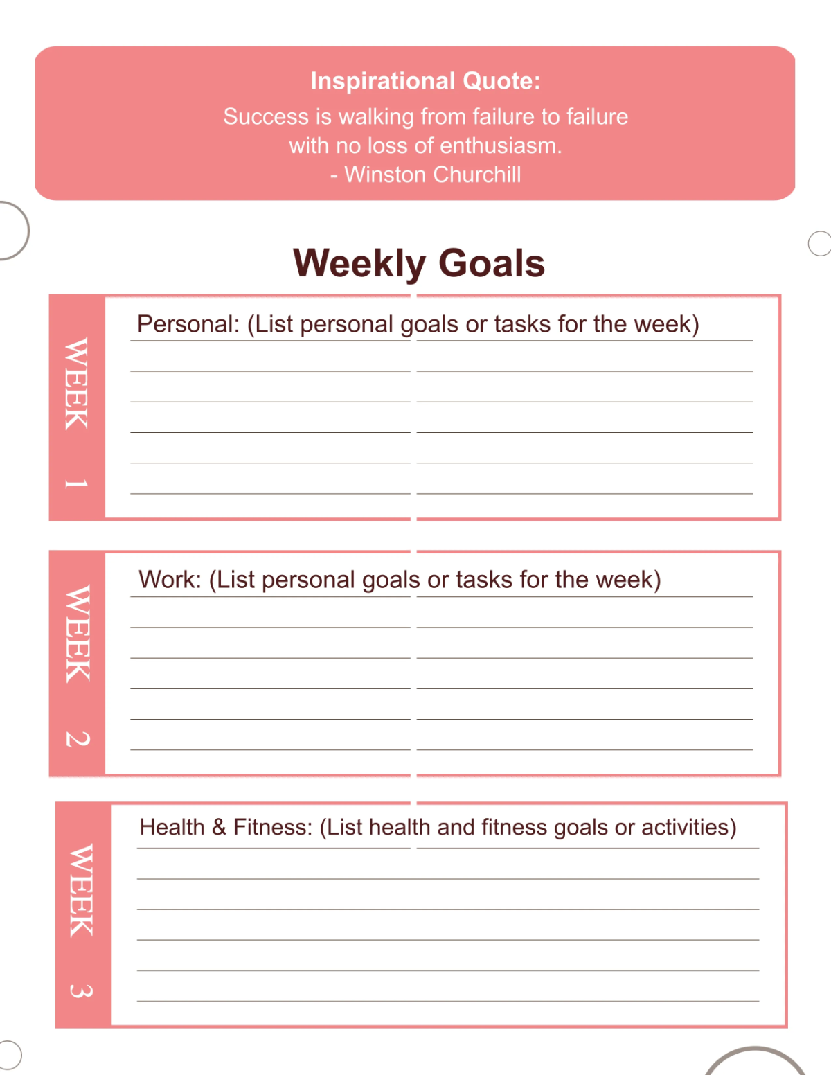Free Printable Planner Template to Edit Online