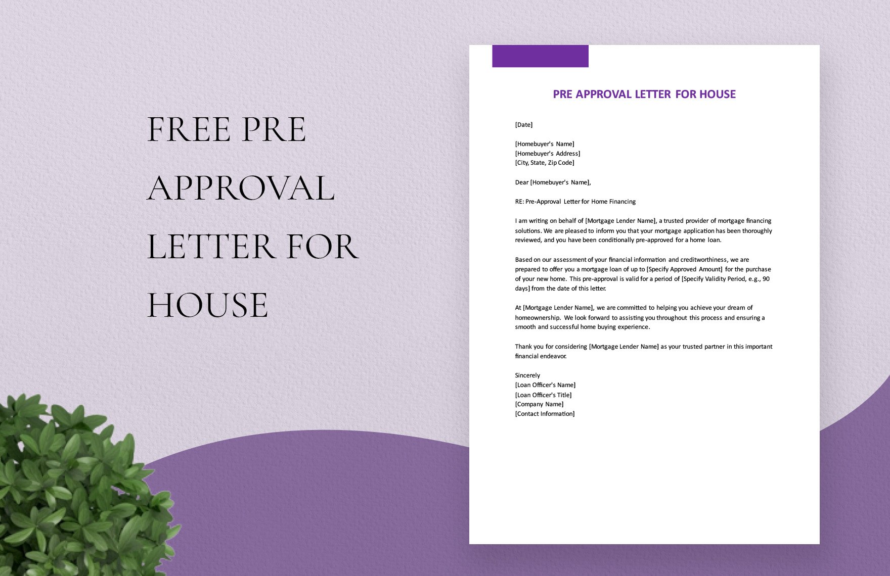 Pre Approval Letter For House